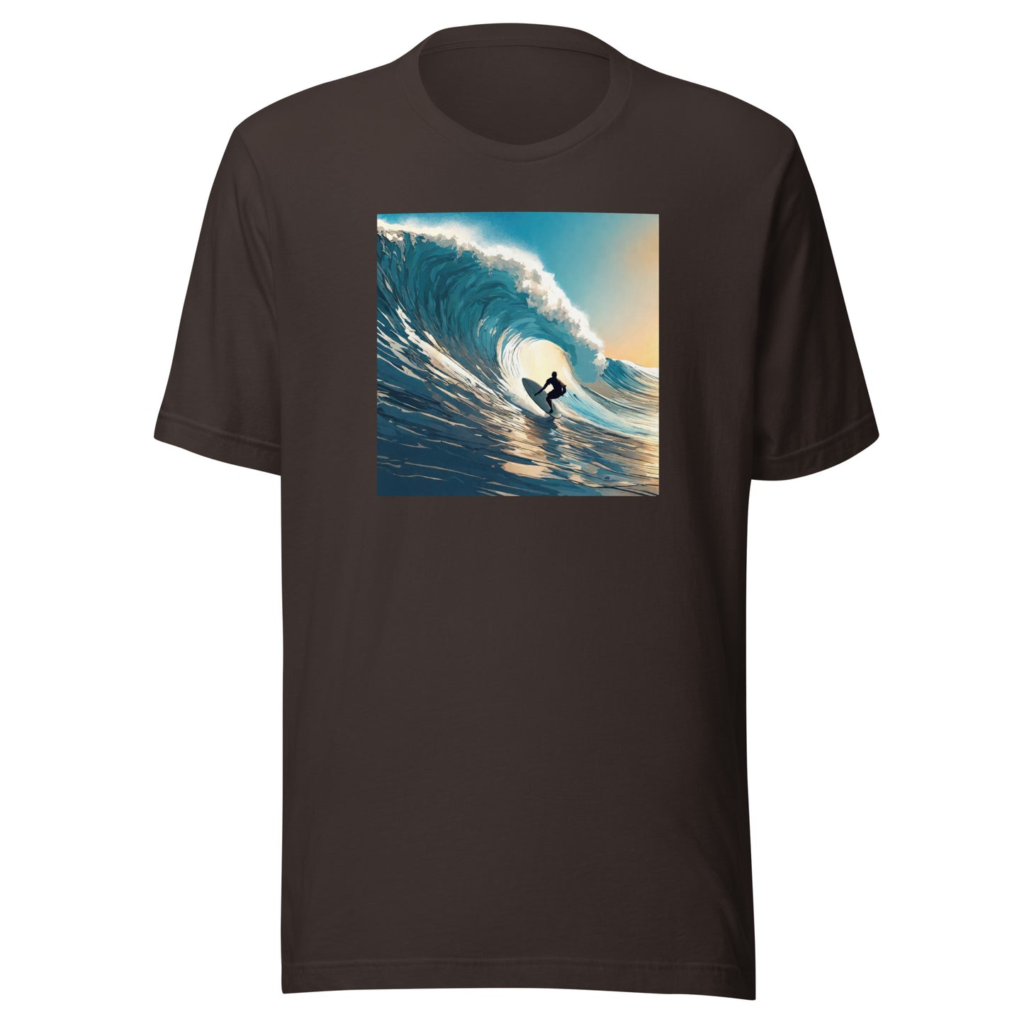 Catching Waves Men's Surfing T-Shirt Brown