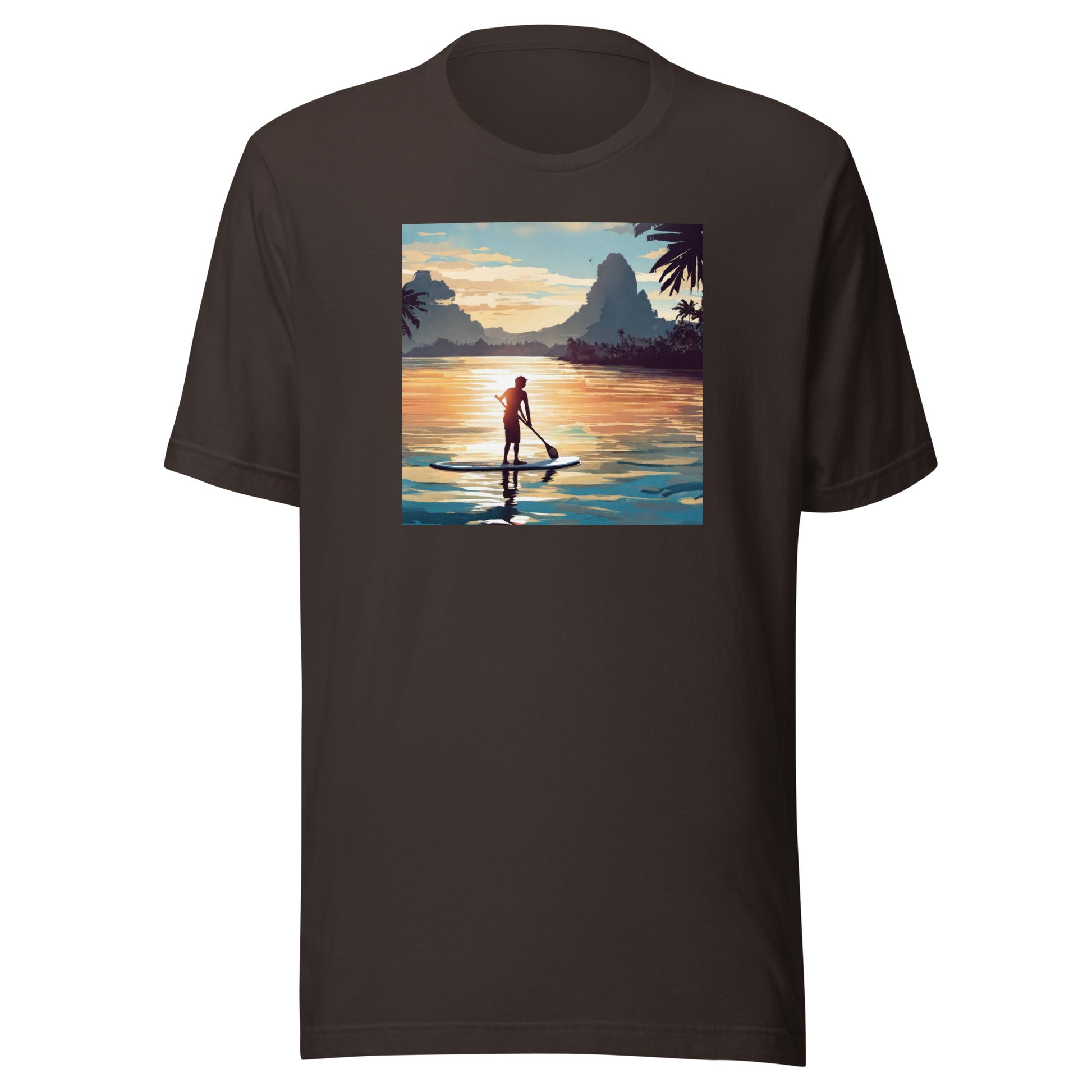 Paddleboarding Paradise Men's T-Shirt Brown