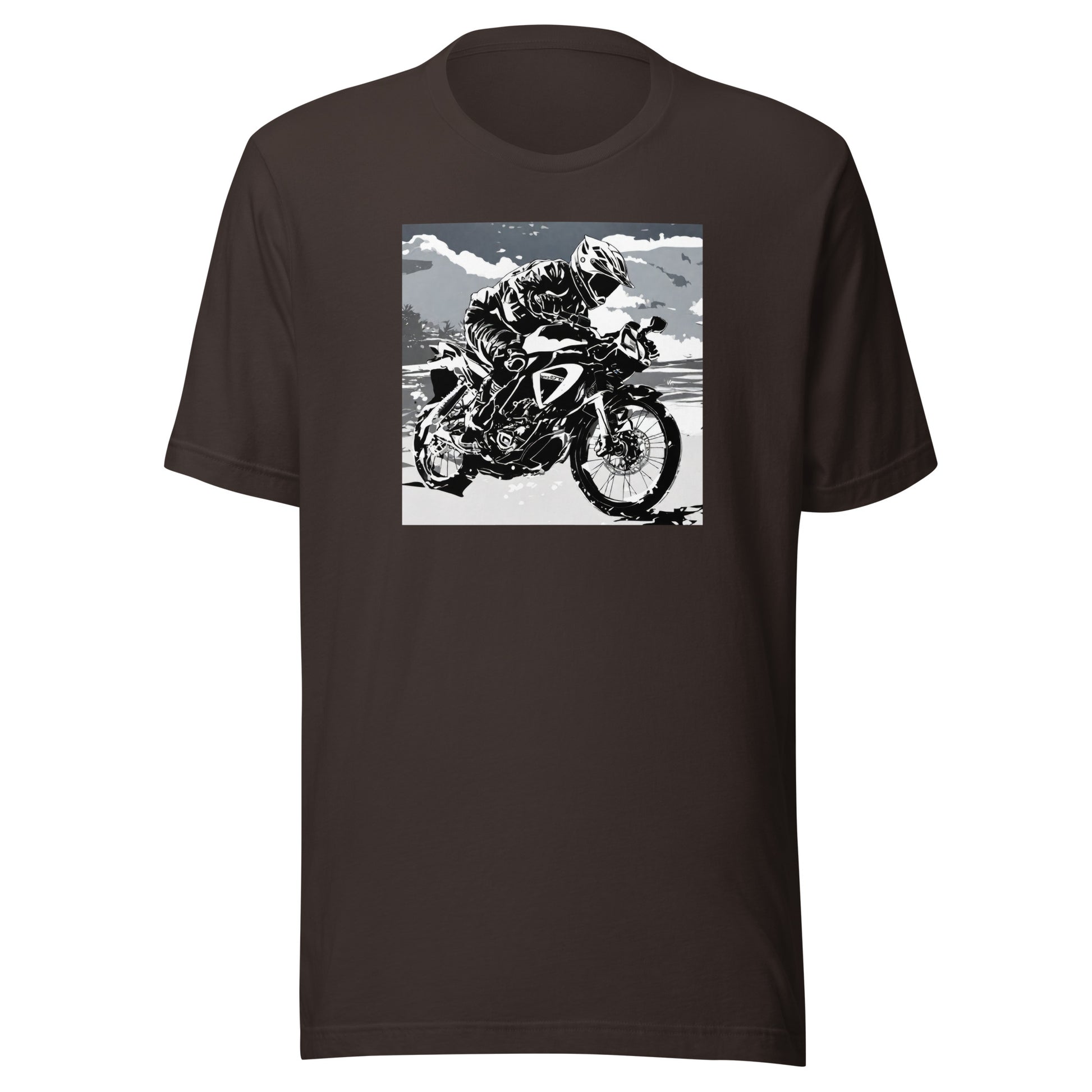 Dirt Bike Racer Men's T-Shirt Brown