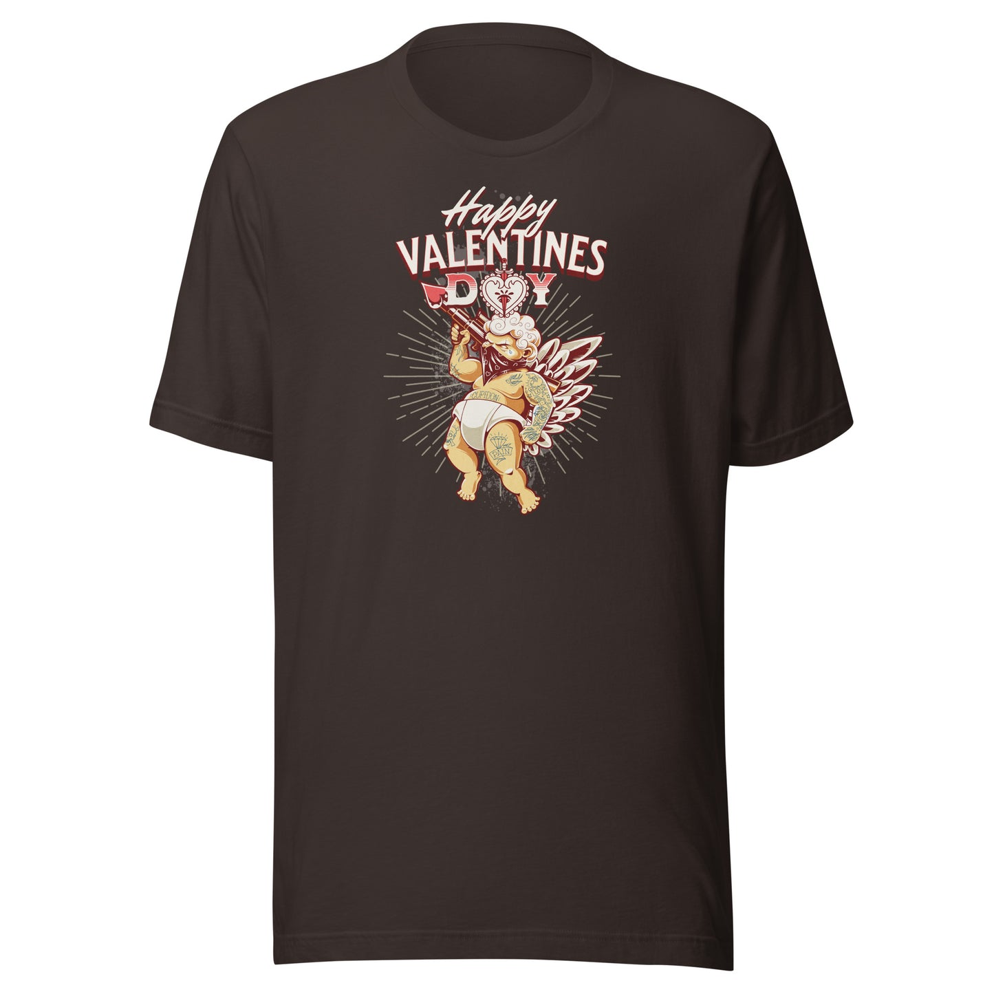 Inked Cupid Men's Valentine's Day T-Shirt Brown