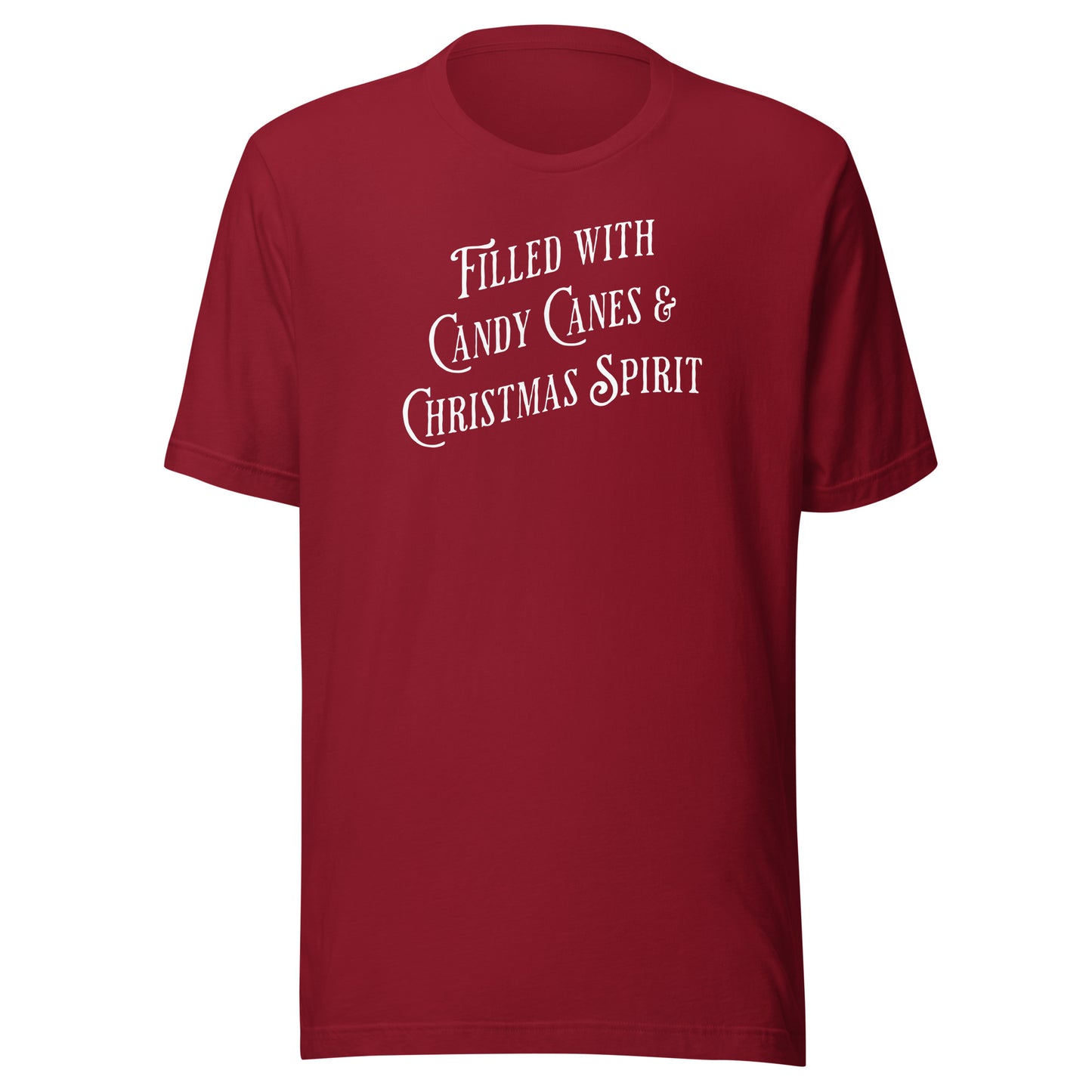 Filled with Candy Canes & Christmas Spirit Men's T-Shirt Cardinal