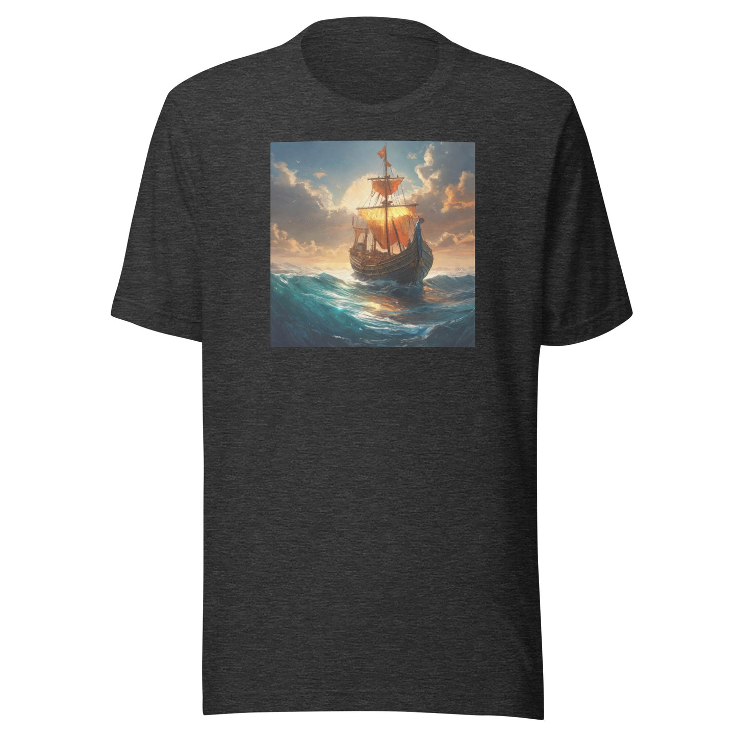 Sunset Ship Men's T-Shirt Dark Grey Heather