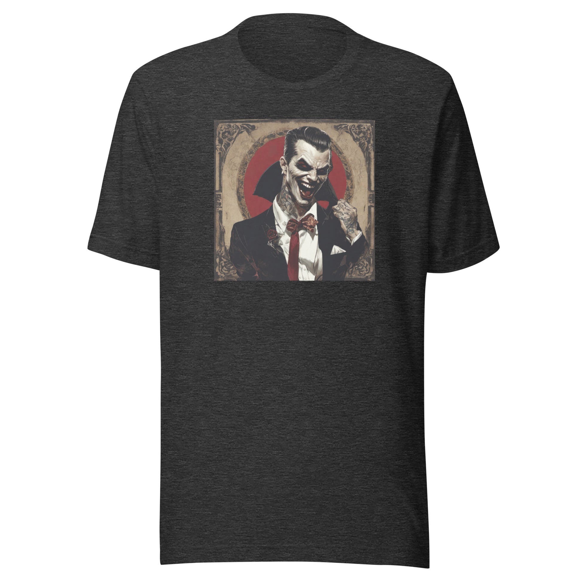 Psyched Vampire Men's Graphic Tee Dark Grey Heather