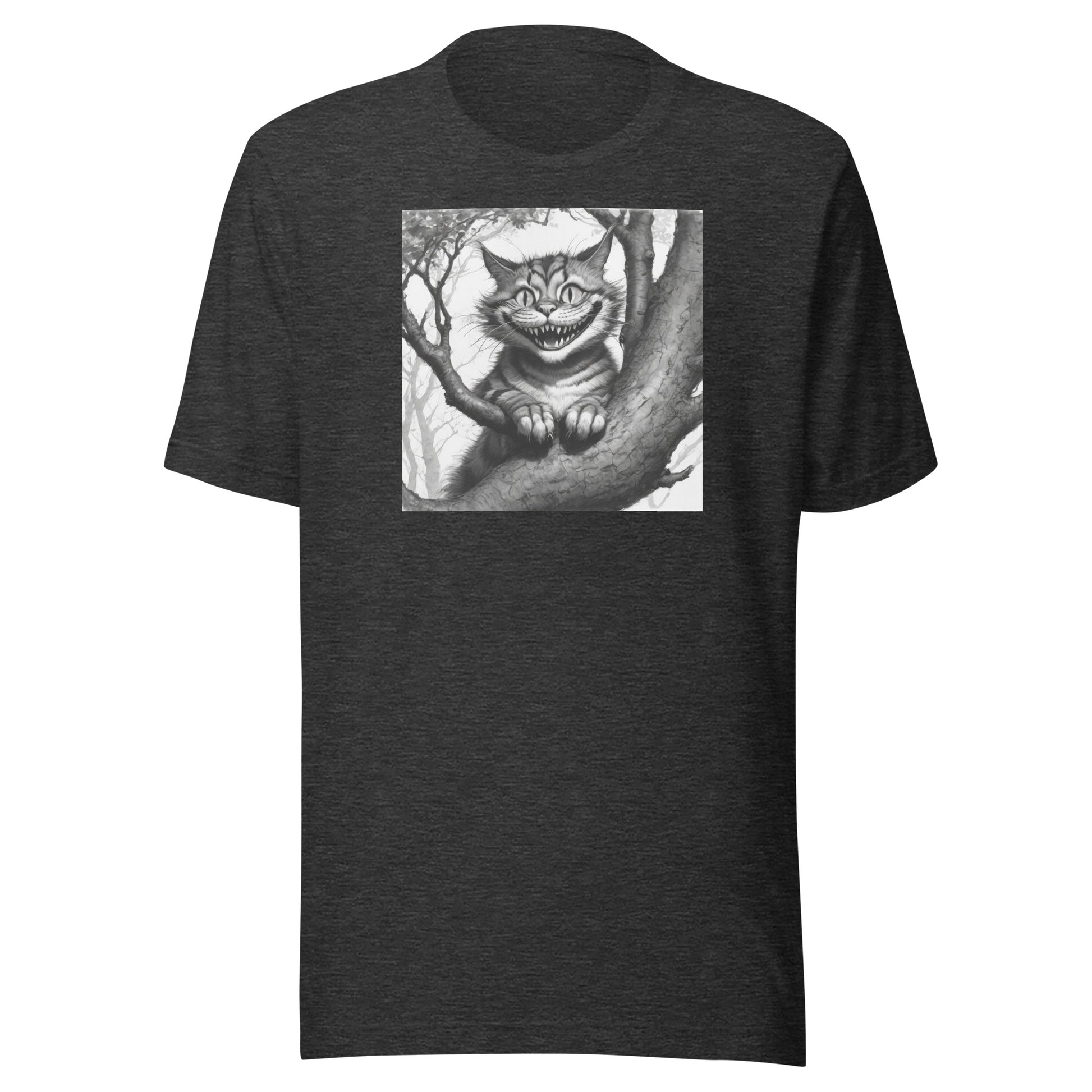 Cheshire Cat in a Tree Men's Alice in Wonderland T-Shirt Dark Grey Heather