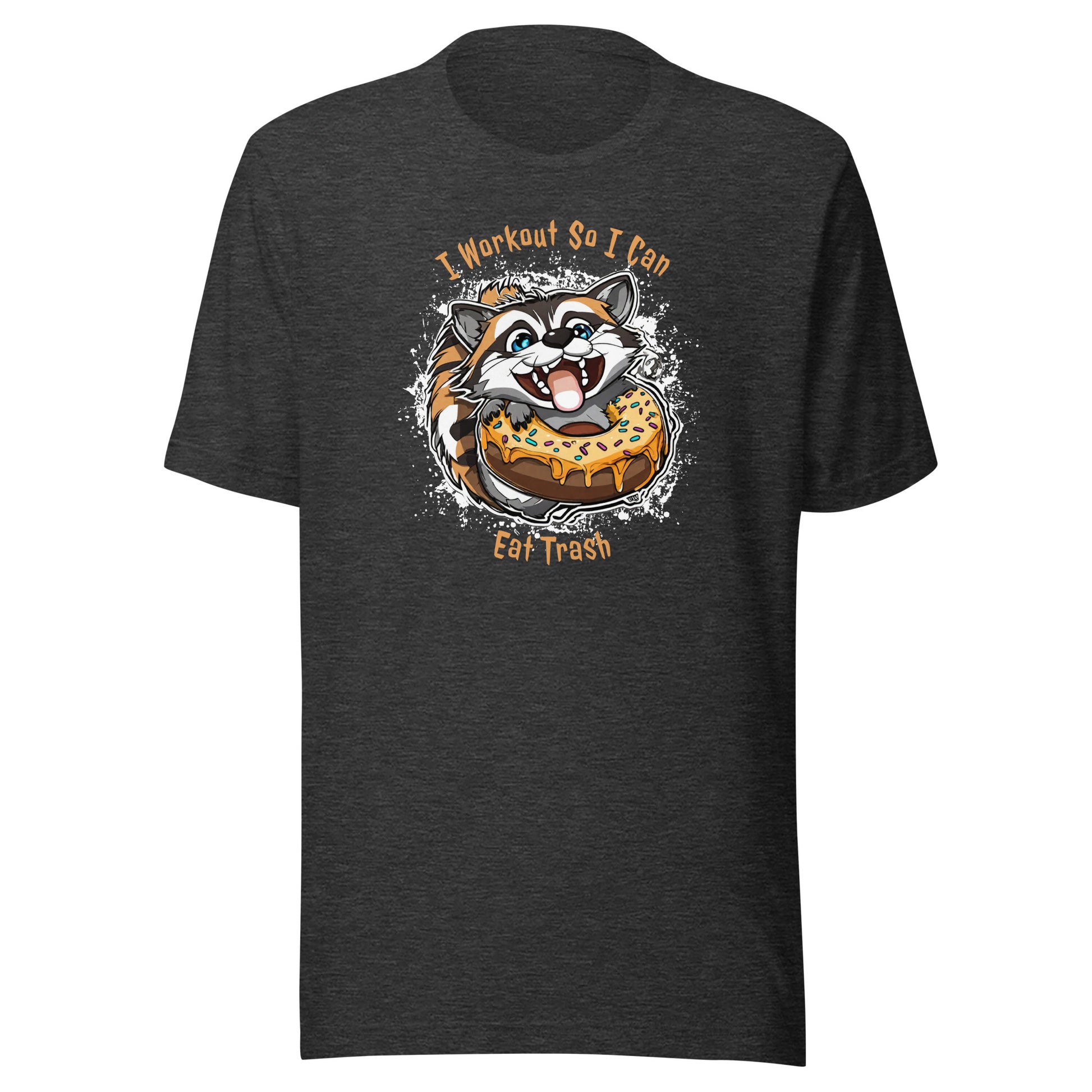 Raccoon Workout Men's Funny T-Shirt Dark Grey Heather