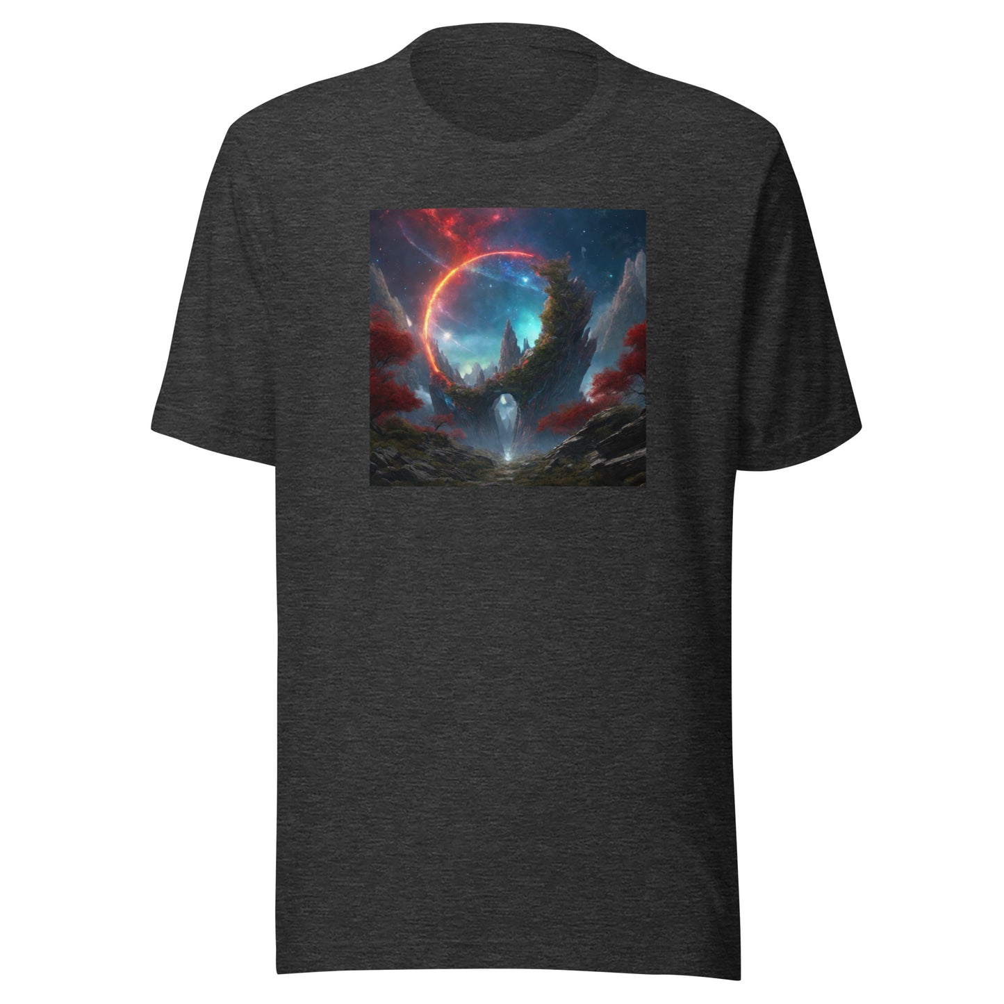 Ring of Fire Futuristic Landscape Men's Graphic Tee Dark Grey Heather