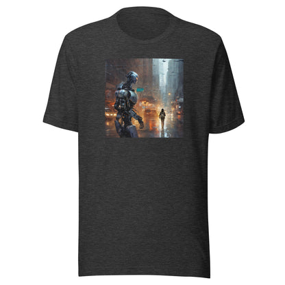 Cyborg in the City Men's Sci-Fi T-Shirt Dark Grey Heather