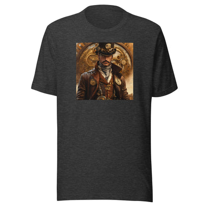 Brass and Copper Cowboy Men's Steampunk T-Shirt Dark Grey Heather