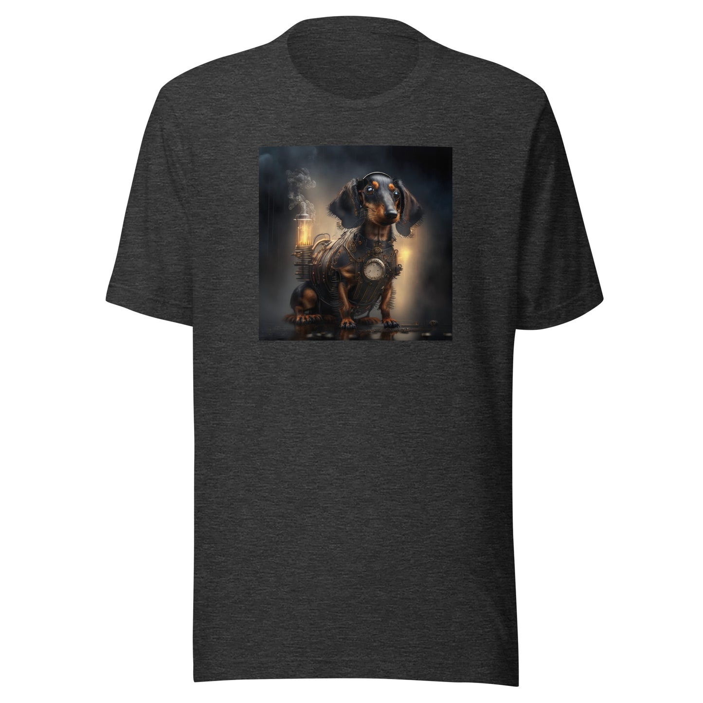 Pump Powered Pooch Men's Steampunk T-Shirt Dark Grey Heather