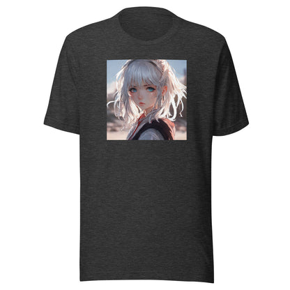 Sun-kissed Gaze Men's Anime Girl T-Shirt Dark Grey Heather