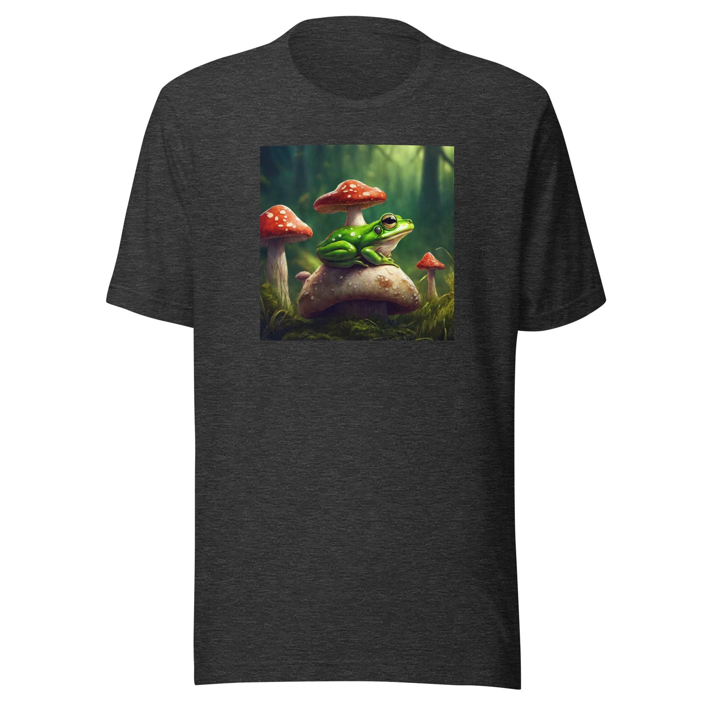 Frog & Shrooms Men's Animal T-Shirt Dark Grey Heather