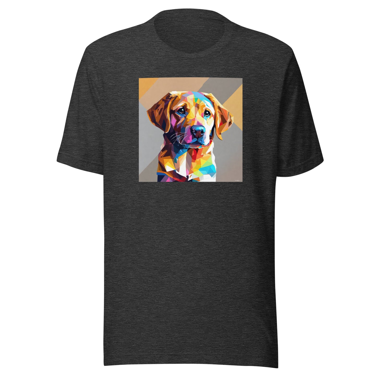 Geometric Dog Men's T-Shirt Dark Grey Heather