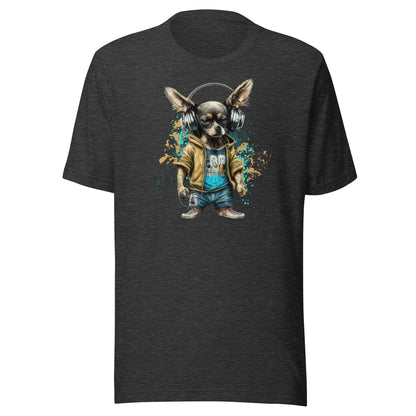 Cool Beats Chihuahua Men's Animal T-Shirt Dark Grey Heather