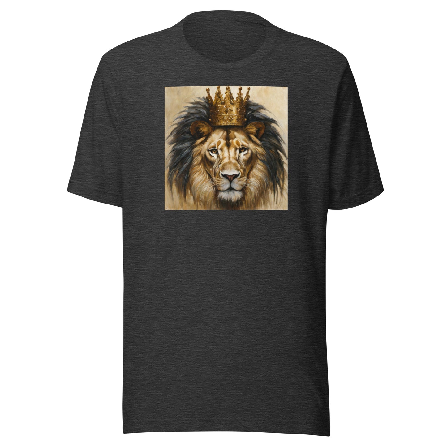 King Lion Men's Graphic Tee Dark Grey Heather