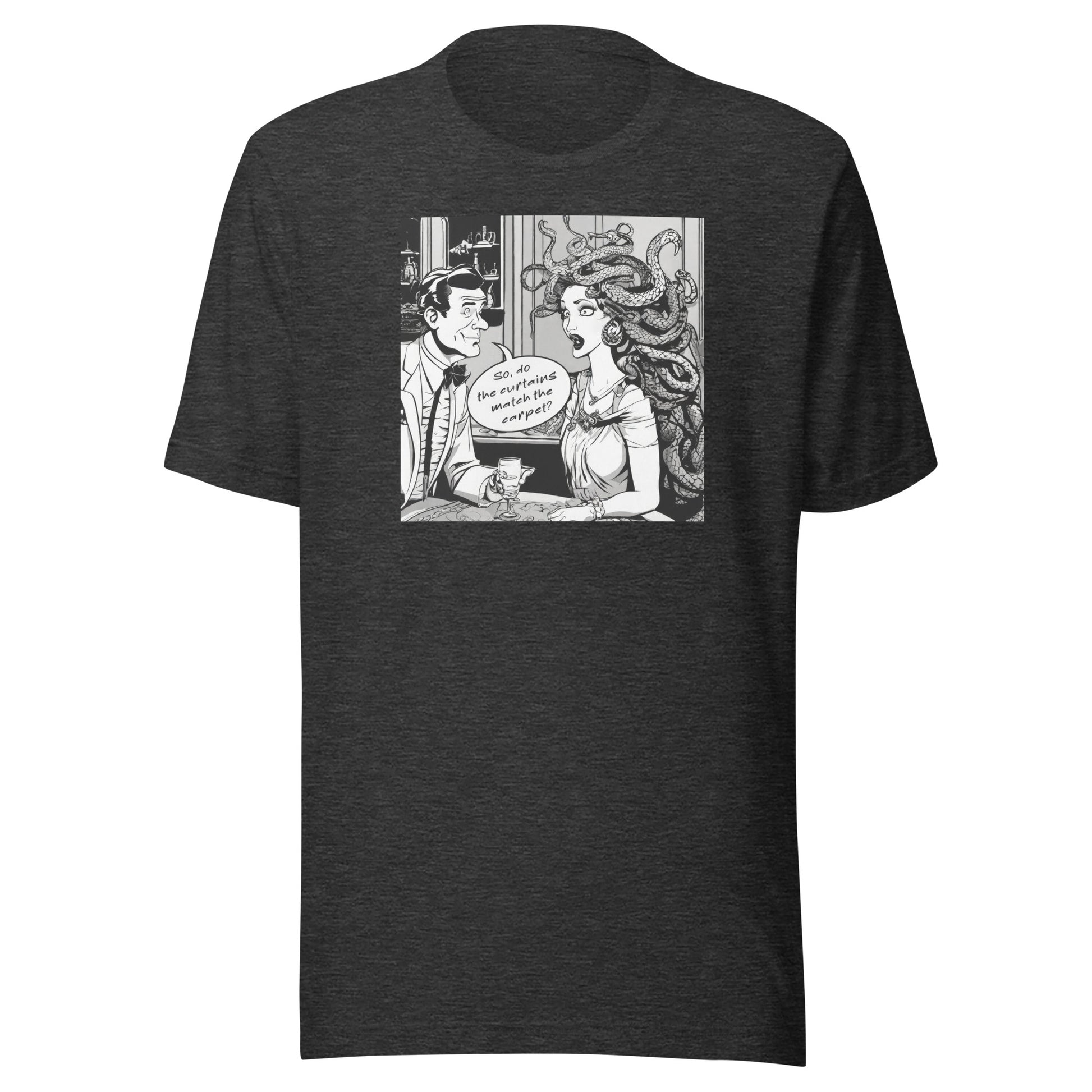 Medusa's Date Gone Wrong Men's Funny T-Shirt Dark Grey Heather