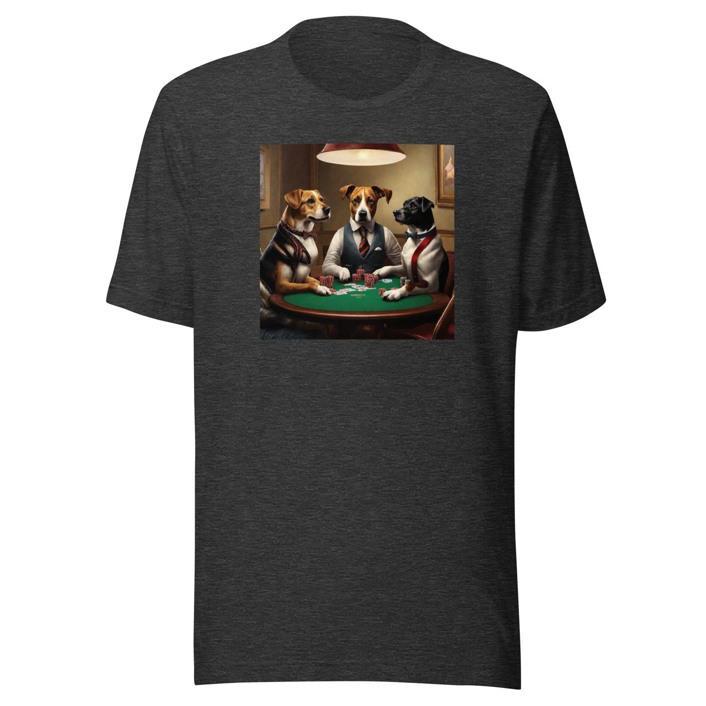 Poker Playing Pooches Men's Funny T-Shirt Dark Grey Heather