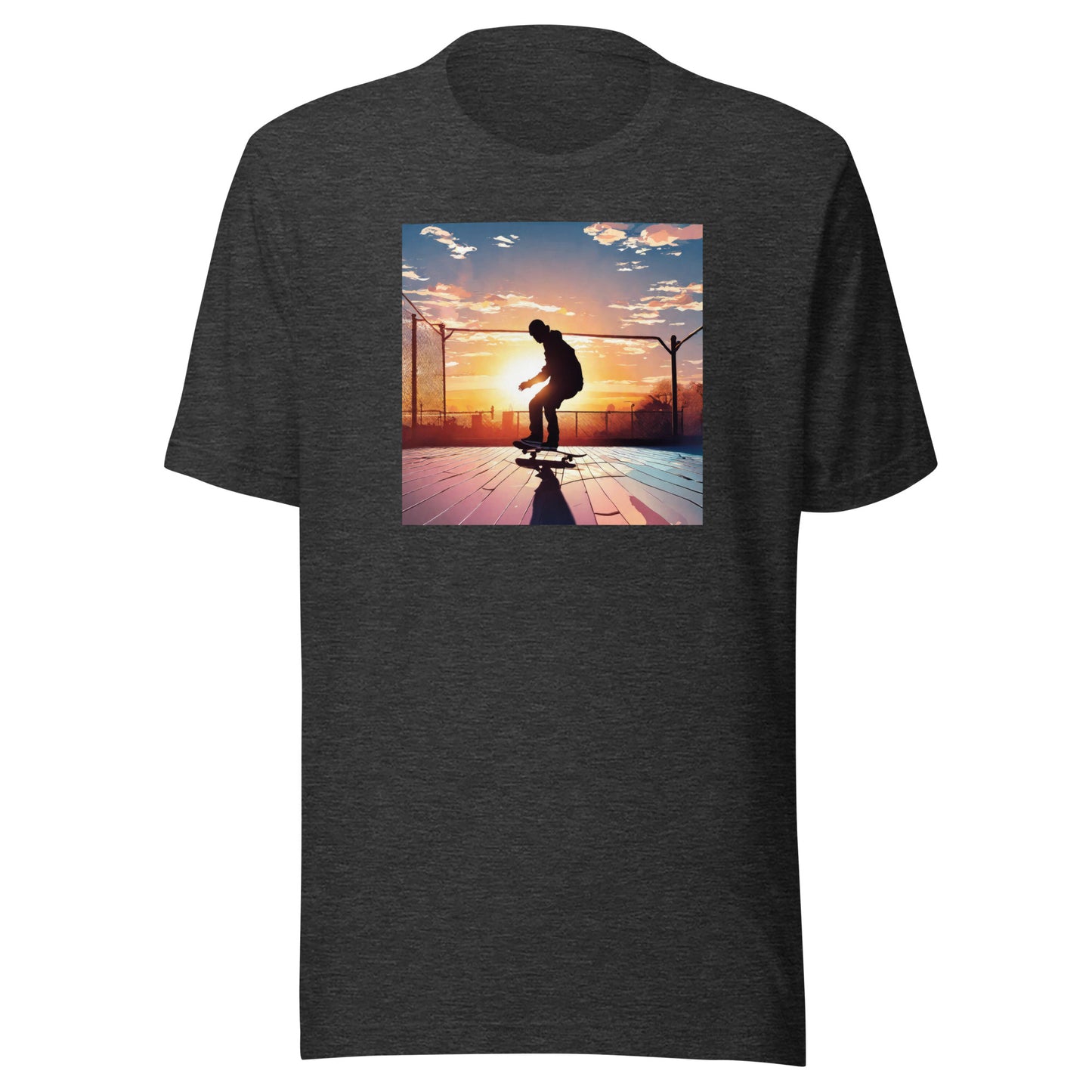 Skateboarding in the Sunset Men's T-Shirt Dark Grey Heather