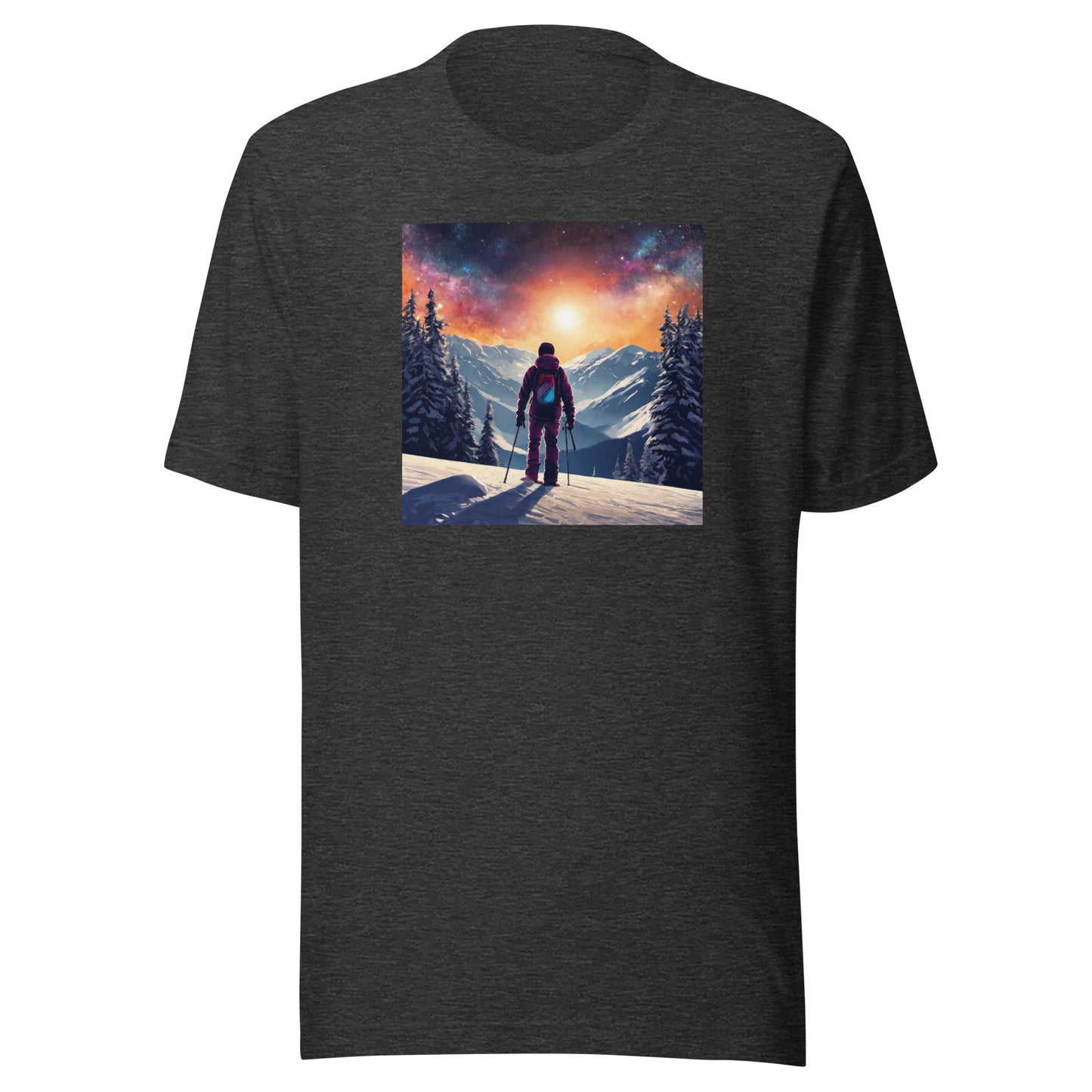 Peak of the Mountain Men's Skiing T-Shirt Dark Grey Heather