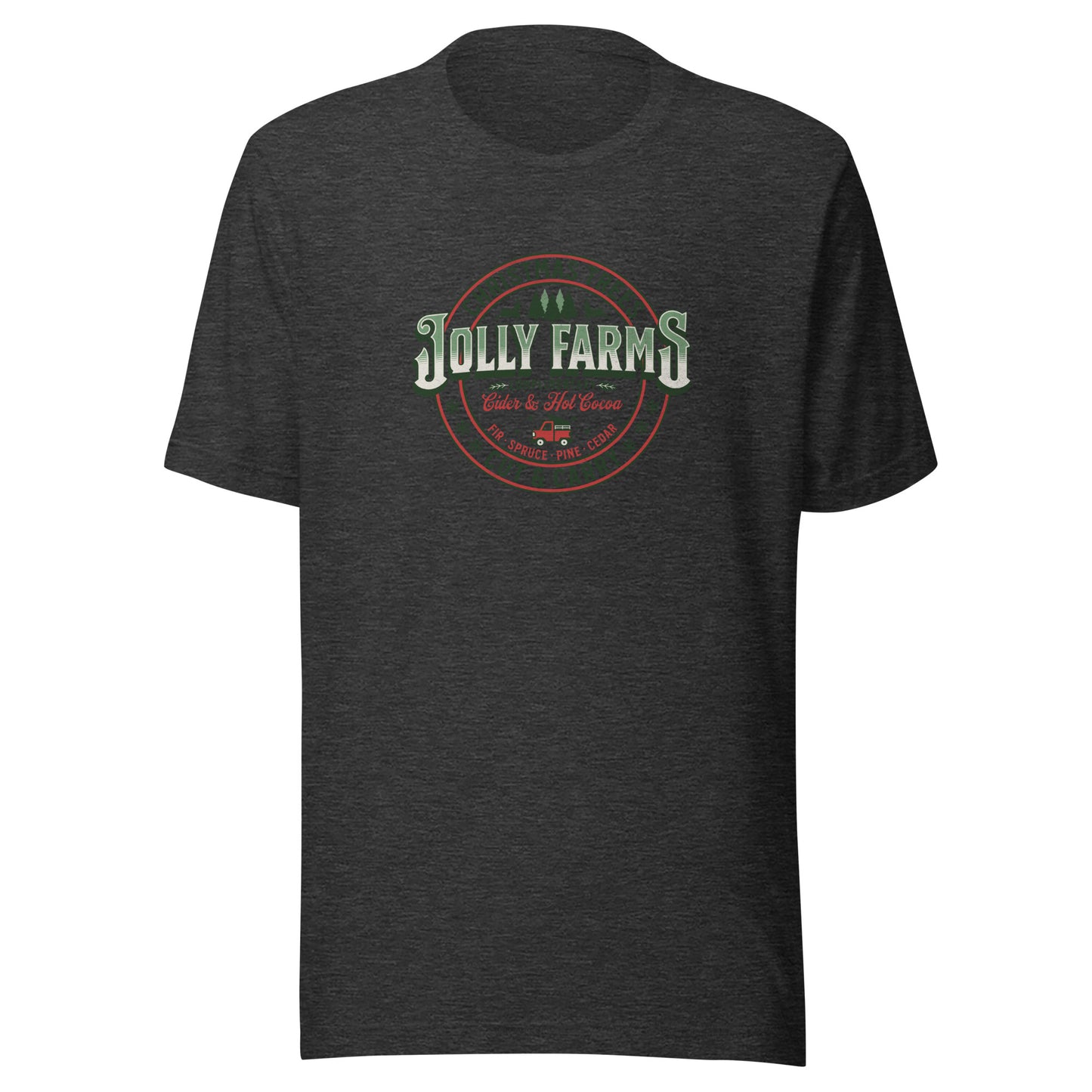 Jolly Farms Christmas Trees Men's Holiday T-Shirt Dark Grey Heather