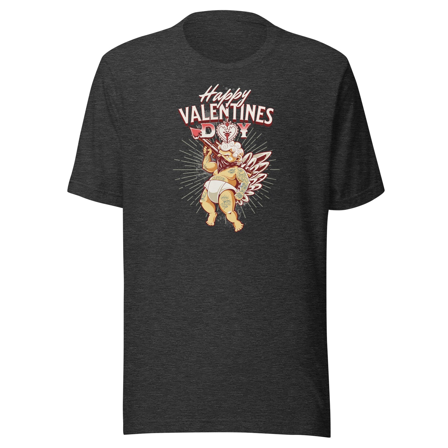 Inked Cupid Men's Valentine's Day T-Shirt Dark Grey Heather