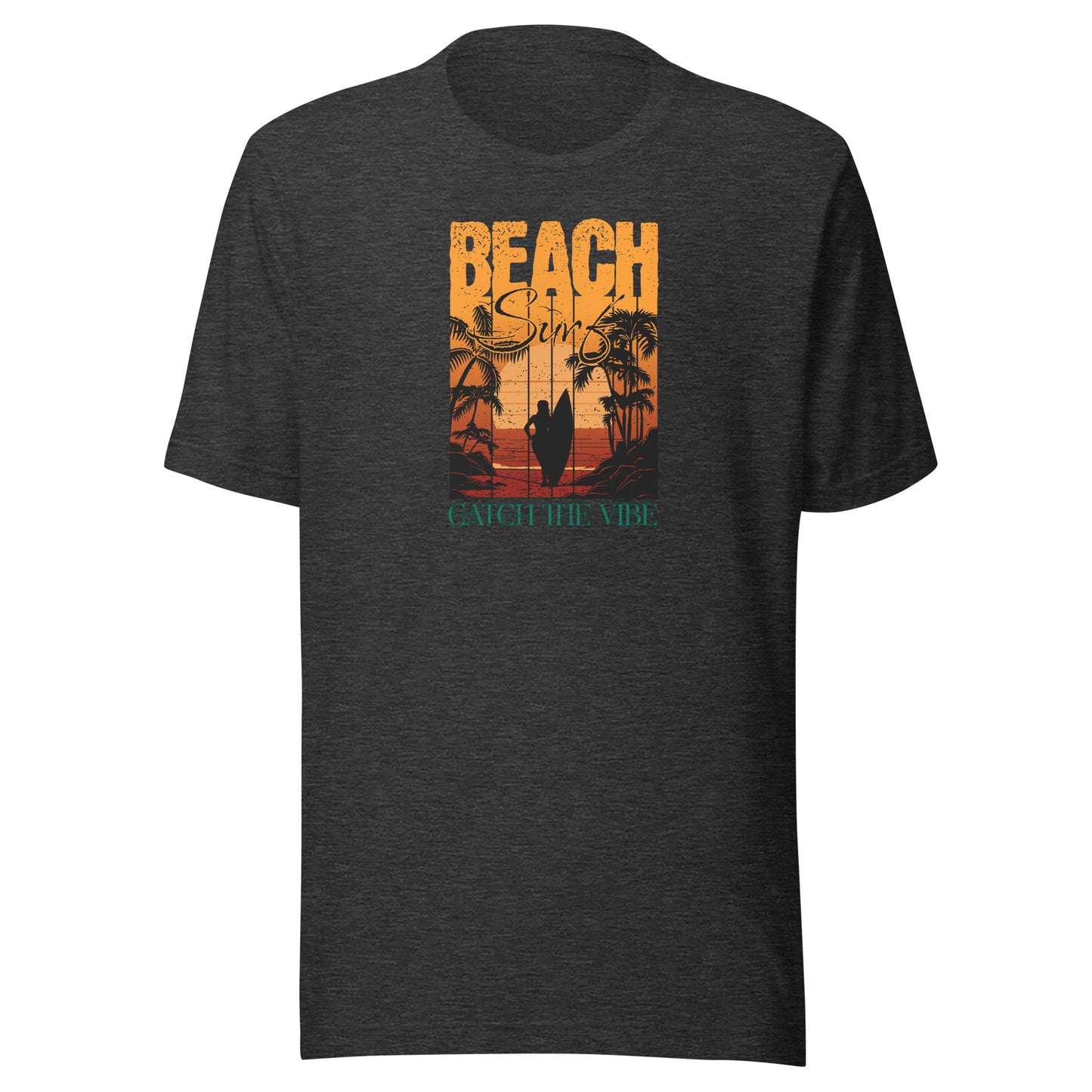 Catch the Beach Vibe Surfing Men's T-Shirt Dark Grey Heather