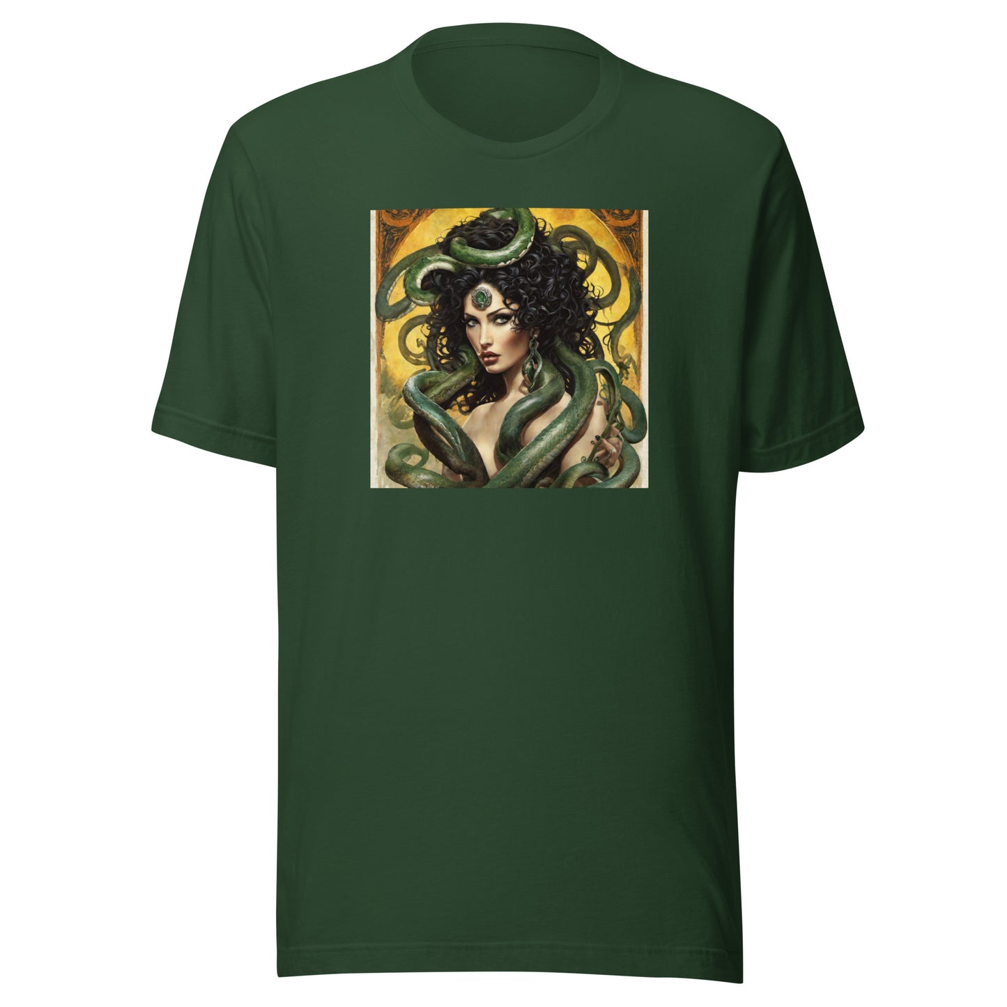 Enchanting Medusa Men's Mythology T-Shirt Forest