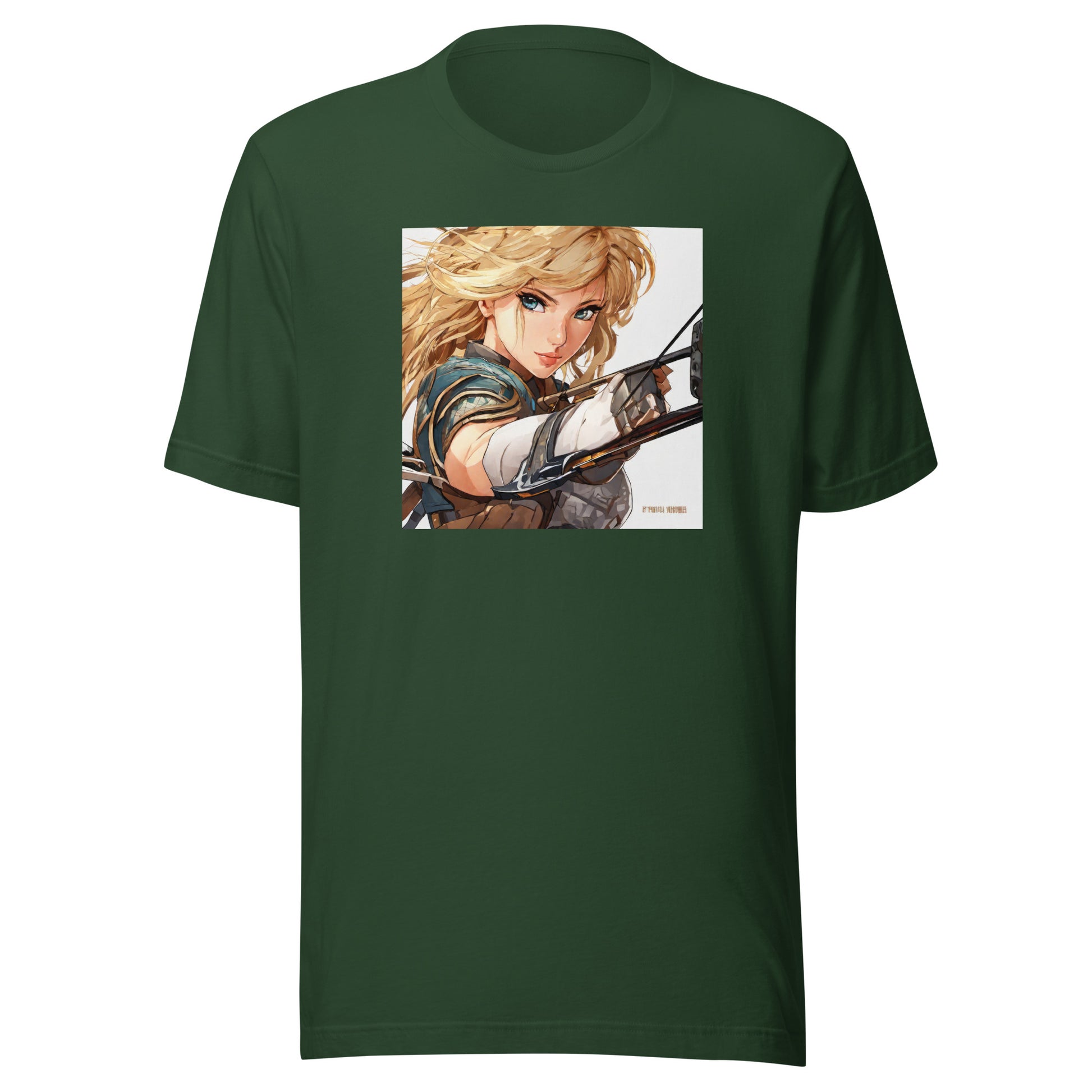 Fierce Shieldmaiden Men's Anime T-Shirt Forest