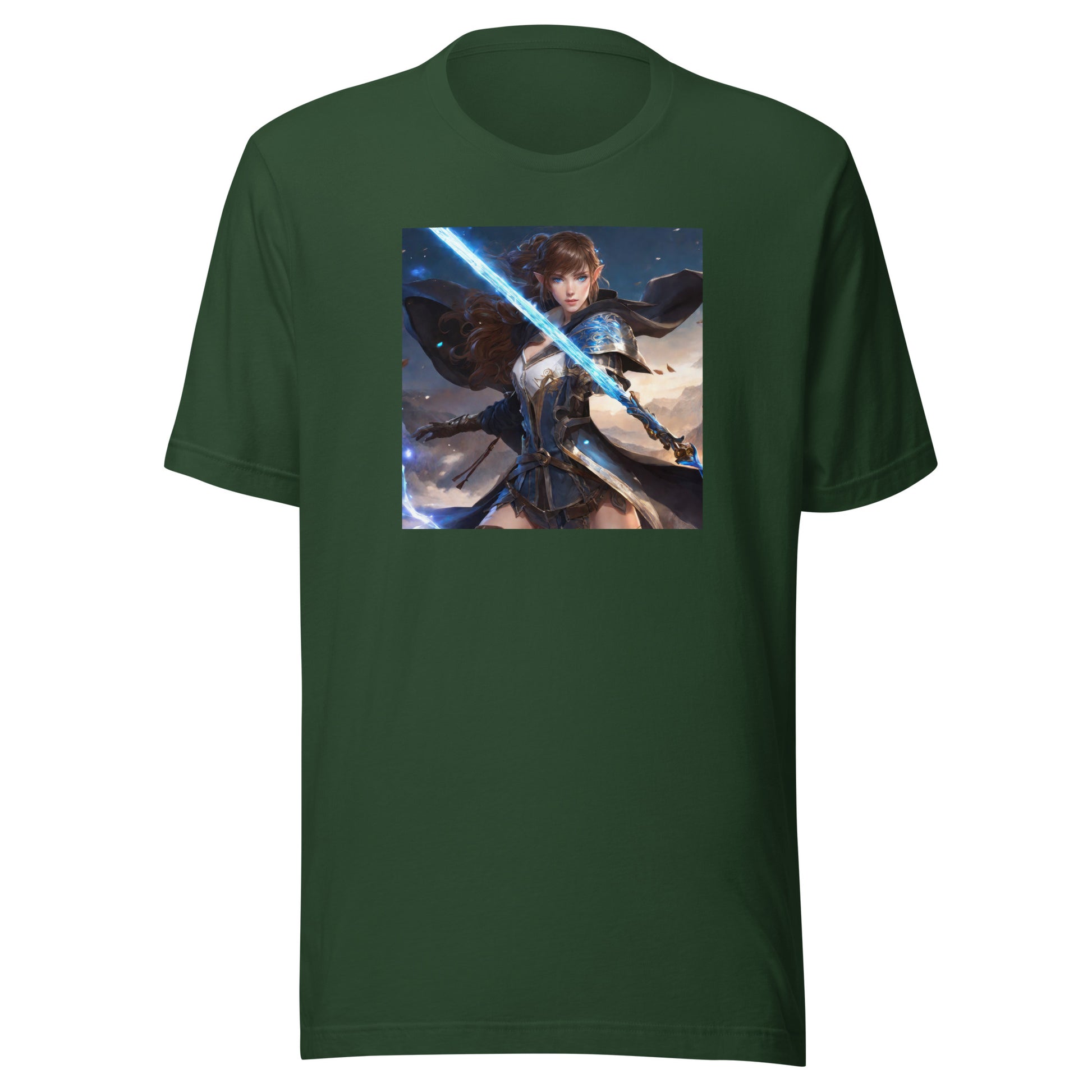 Elven Defender Men's Fantasy Anime T-Shirt Forest