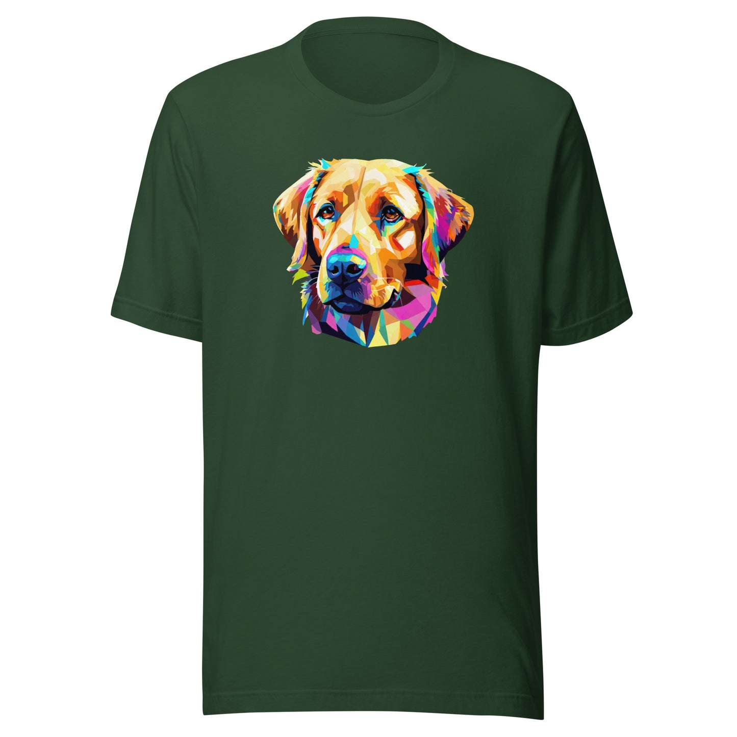 Geometric Golden Lab Men's Graphic Tee Forest