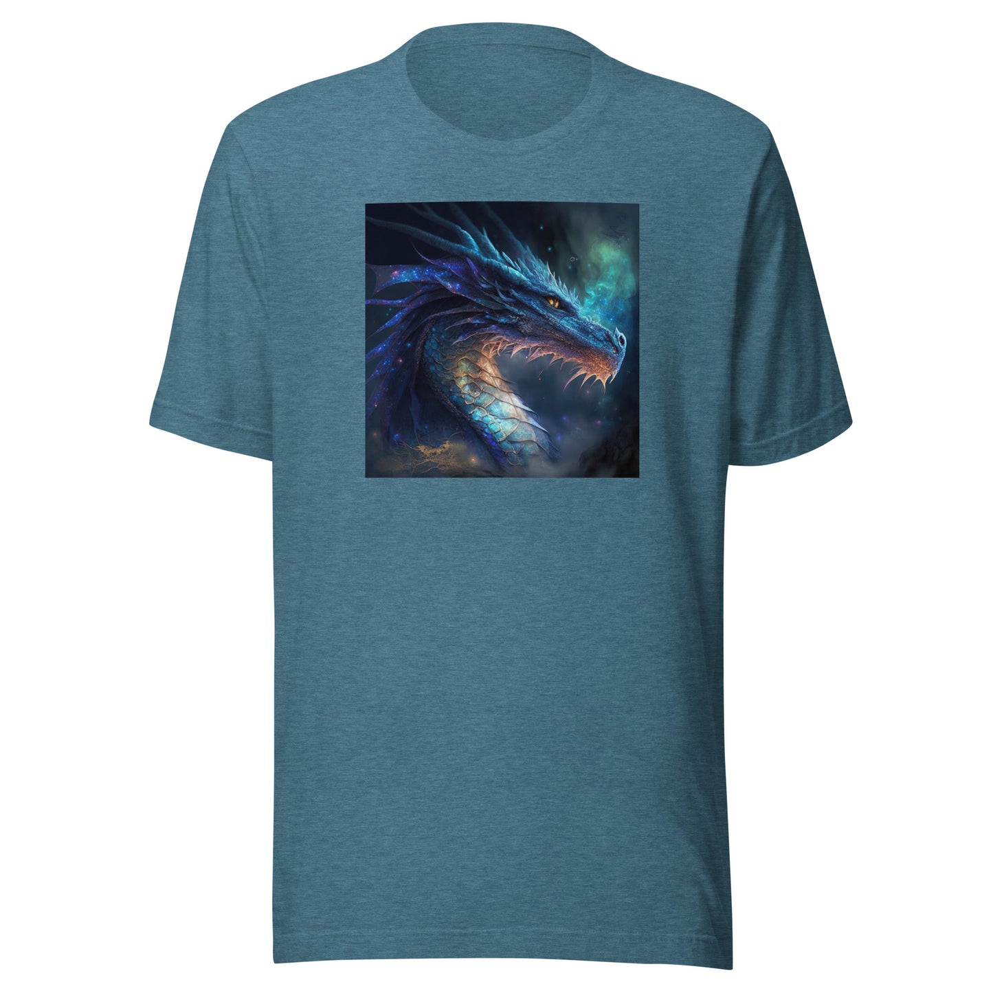 Blue Dragon Men's Fantasy T-Shirt Heather Deep Teal