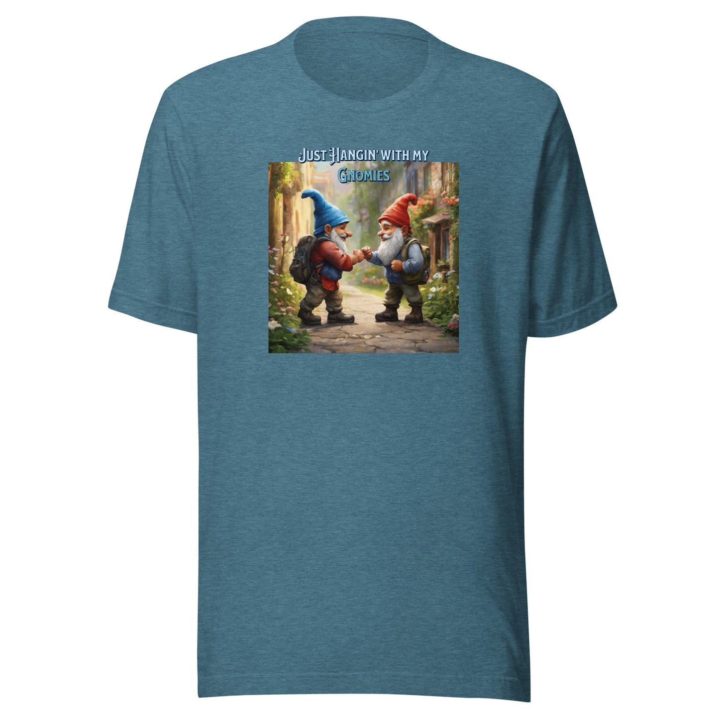 Just Hangin' with my Gnomies Men's Funny T-Shirt Heather Deep Teal