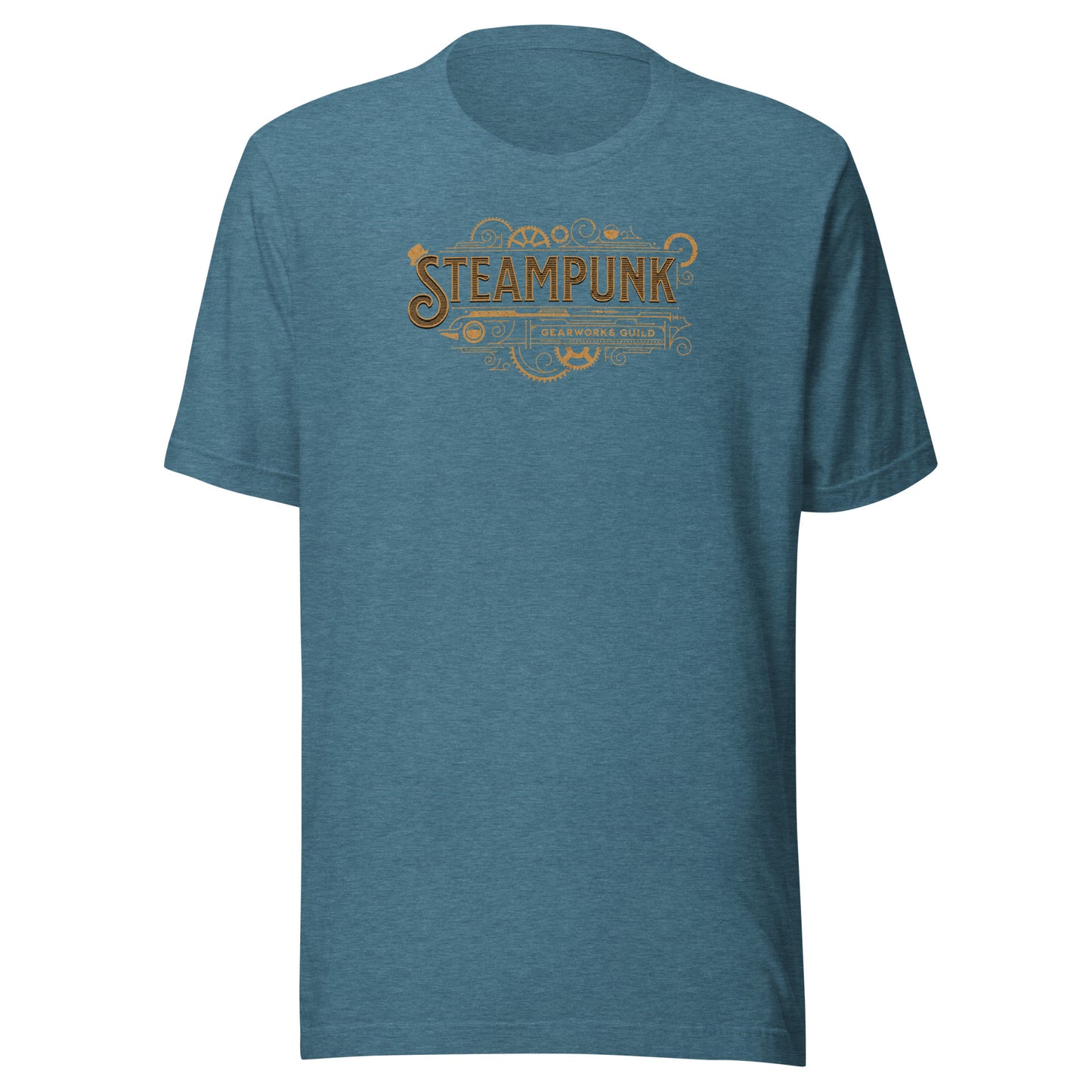 Steampunk Gearworks Guild Men's Graphic Tee Heather Deep Teal