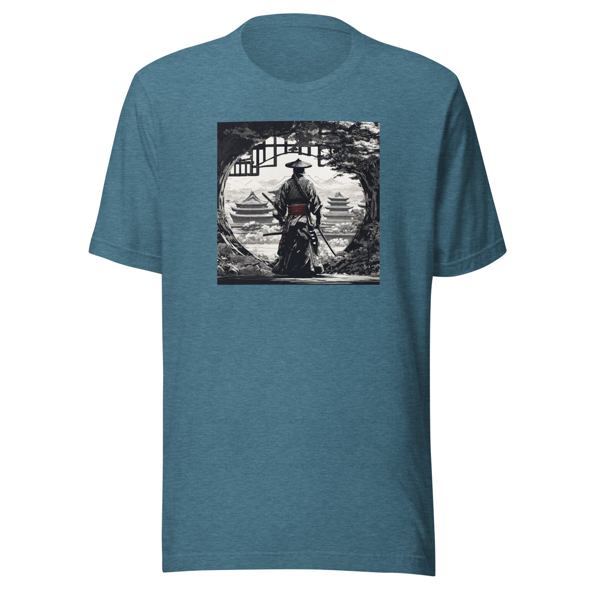 Stoic Samurai Men's Anime Graphic Tee Heather Deep Teal