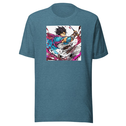 Mighty Fighter Men's Anime T-Shirt Heather Deep Teal