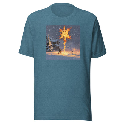 Fire from Ice Snowflake Men's Anime T-Shirt Heather Deep Teal