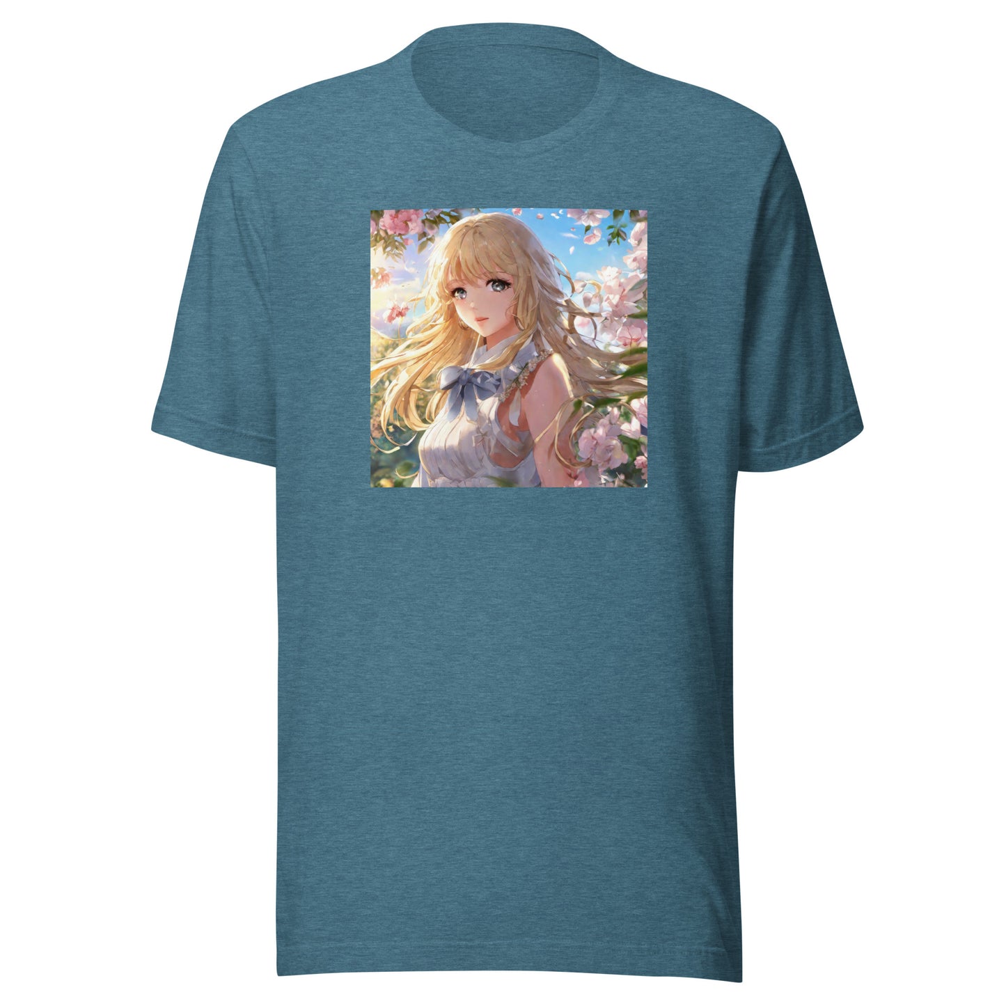 Timeless Beauty Men's Anime T-Shirt Heather Deep Teal