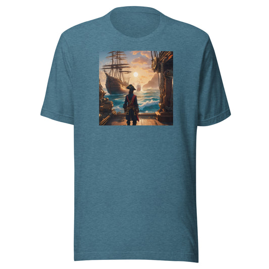 The Captain Awaits Men's Anime T-Shirt Heather Deep Teal