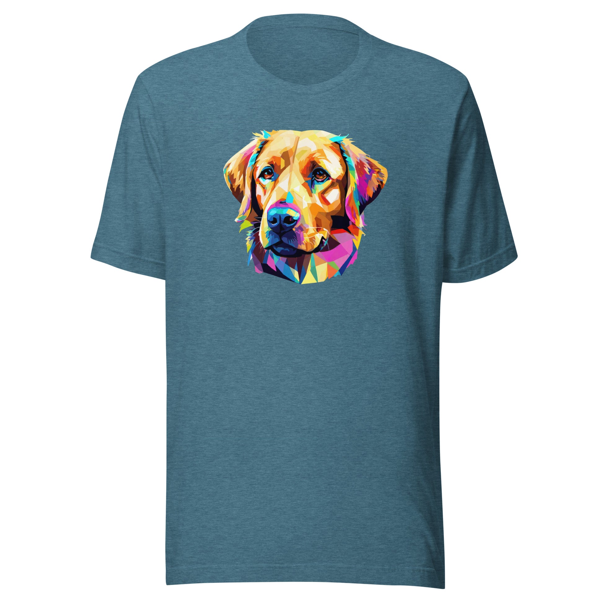 Geometric Golden Lab Men's Graphic Tee Heather Deep Teal