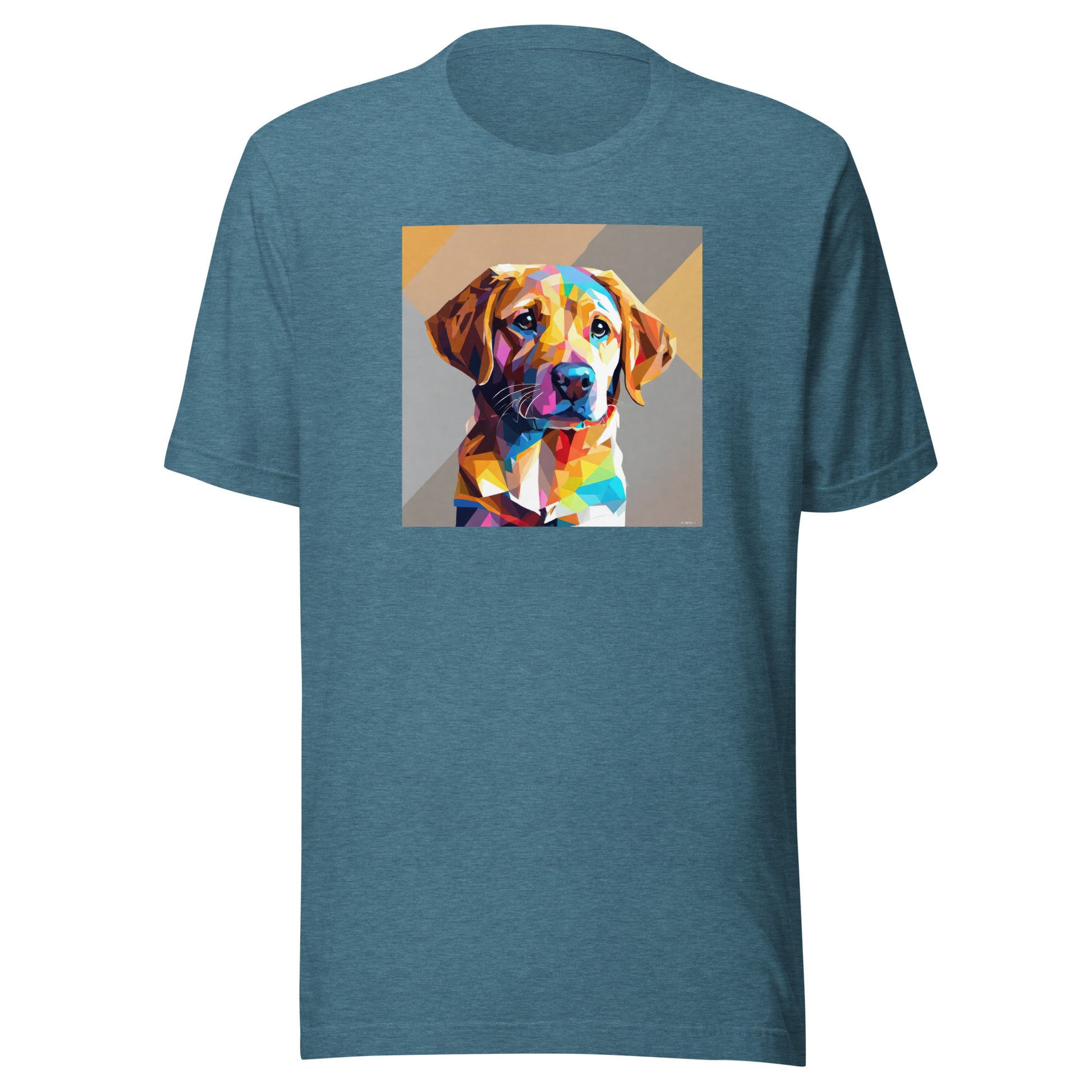 Geometric Dog Men's T-Shirt Heather Deep Teal