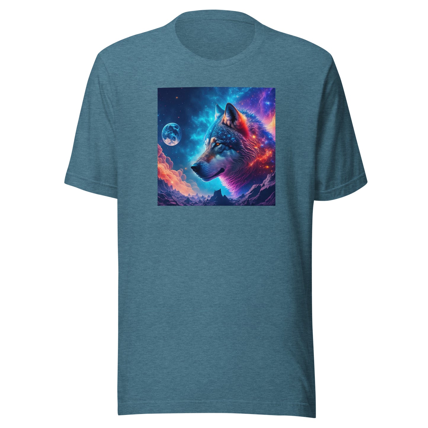 Majestic Wolf Men's Graphic Tee Heather Deep Teal