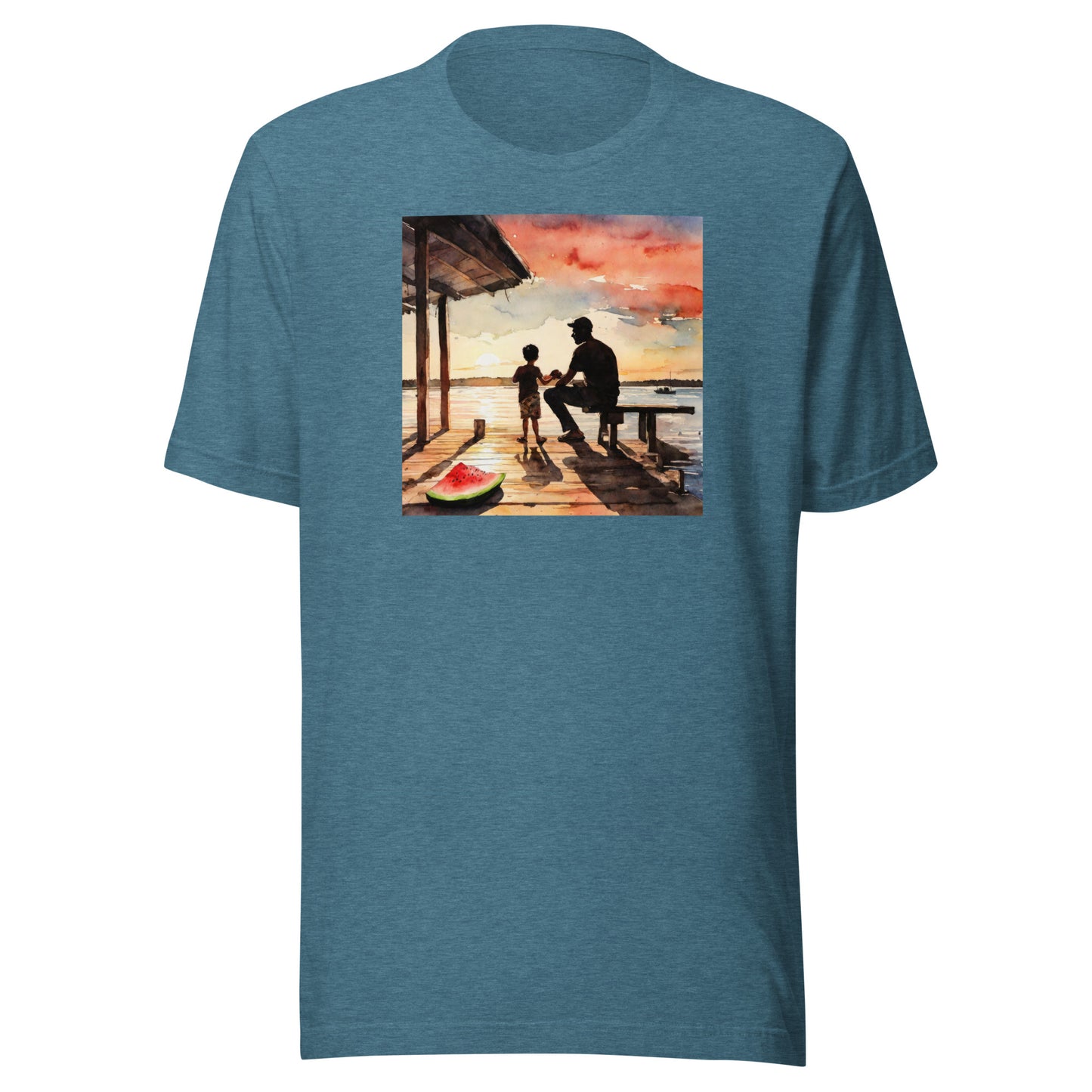 Summer Memories with Dad T-Shirt Heather Deep Teal