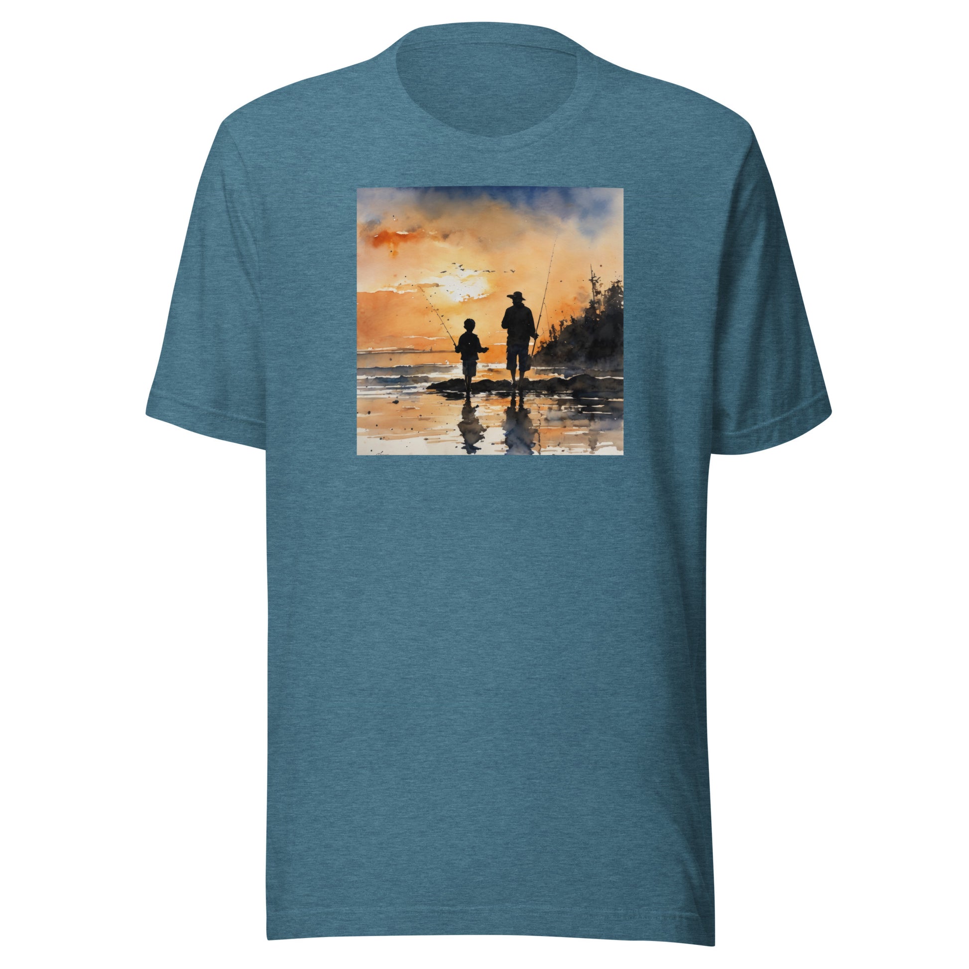 Fishing Days with Dad T-Shirt Heather Deep Teal