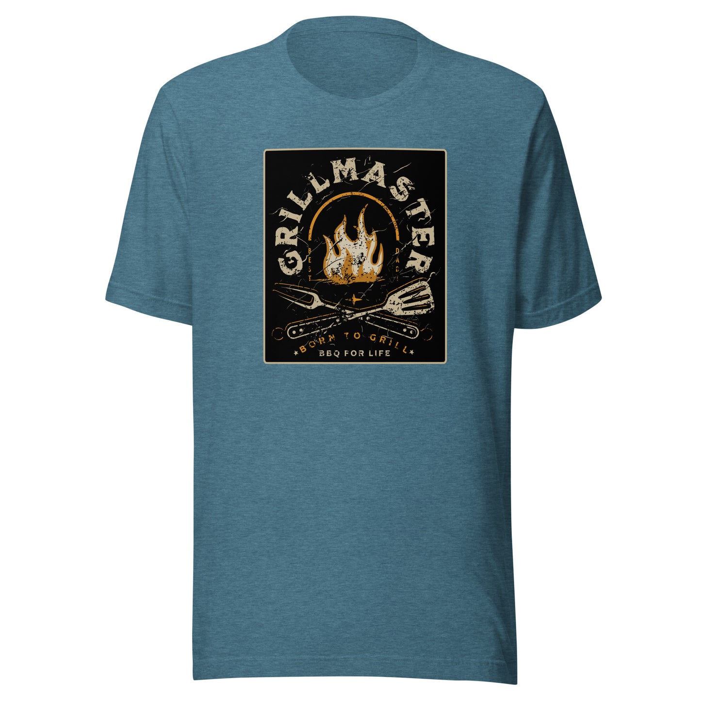 Grillmaster Shirt for Dad Heather Deep Teal