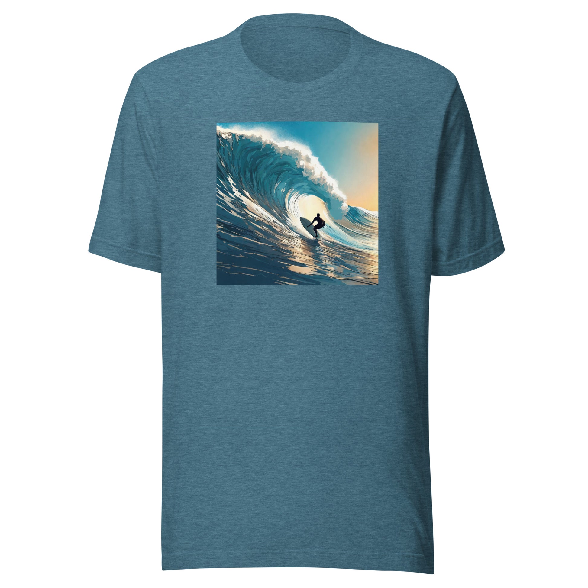 Catching Waves Men's Surfing T-Shirt Heather Deep Teal