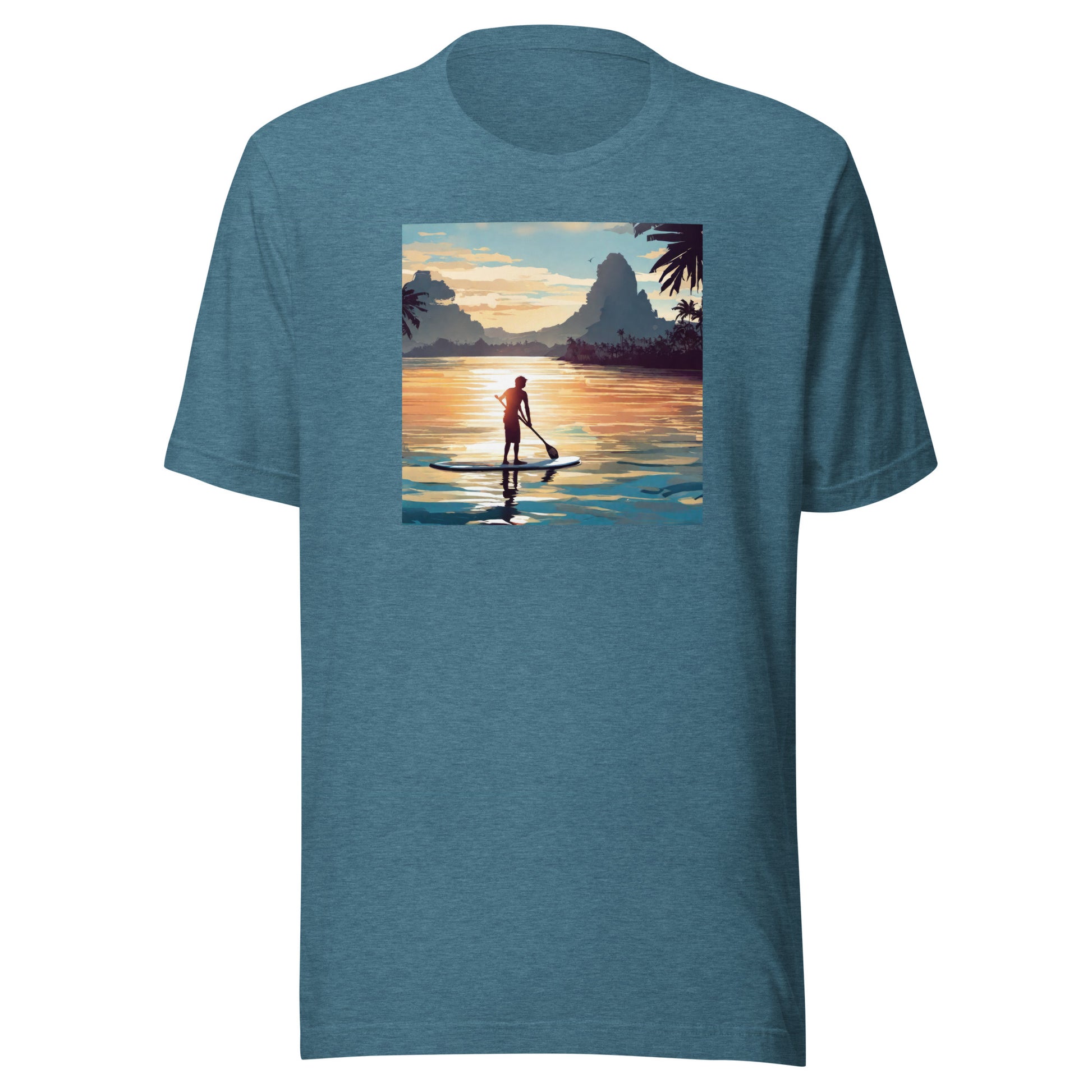 Paddleboarding Paradise Men's T-Shirt Heather Deep Teal