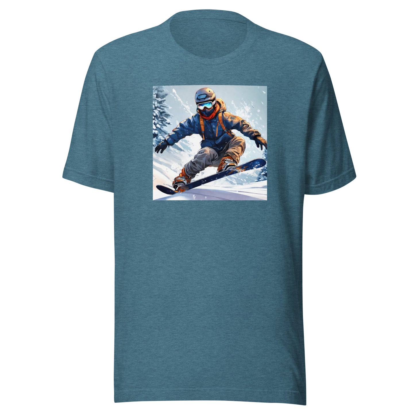 Men's Snowboarding T-Shirt Heather Deep Teal