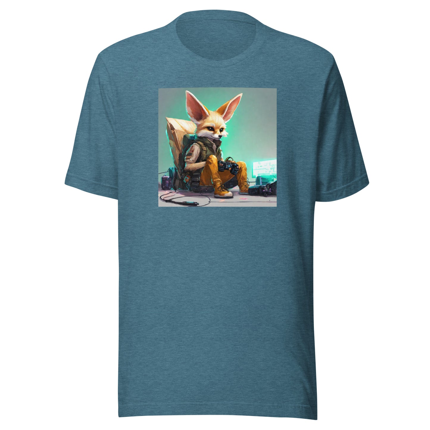 Fennec Fox Men's Gamer T-Shirt Heather Deep Teal