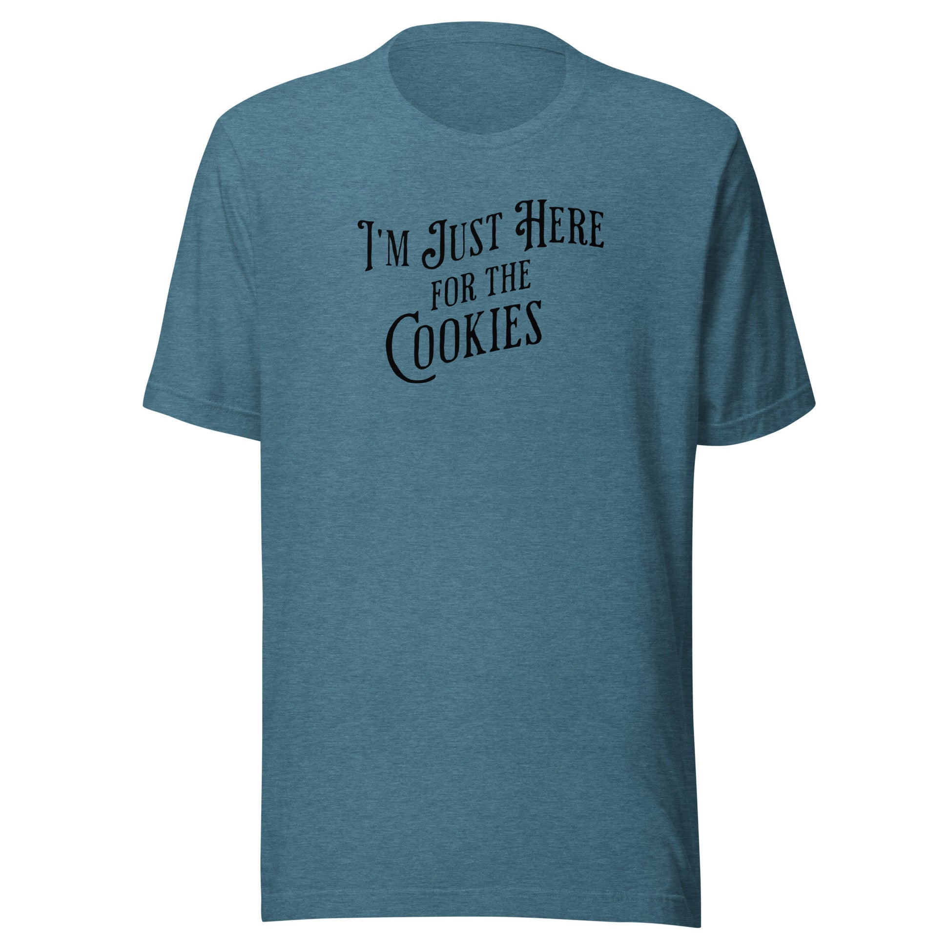 I'm Just Here for the Cookies Men's Christmas T-Shirt Heather Deep Teal