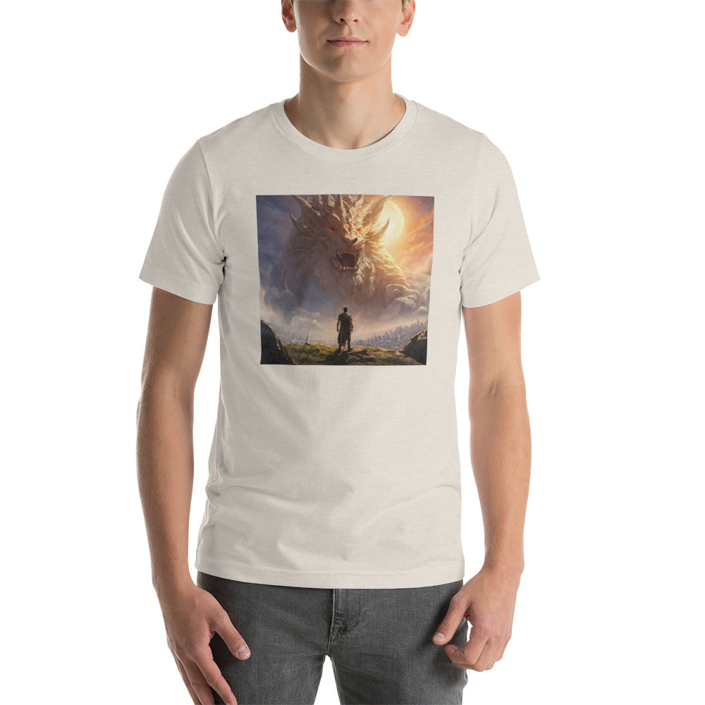 Small Warrior Facing a Giant Beast Men's T-Shirt