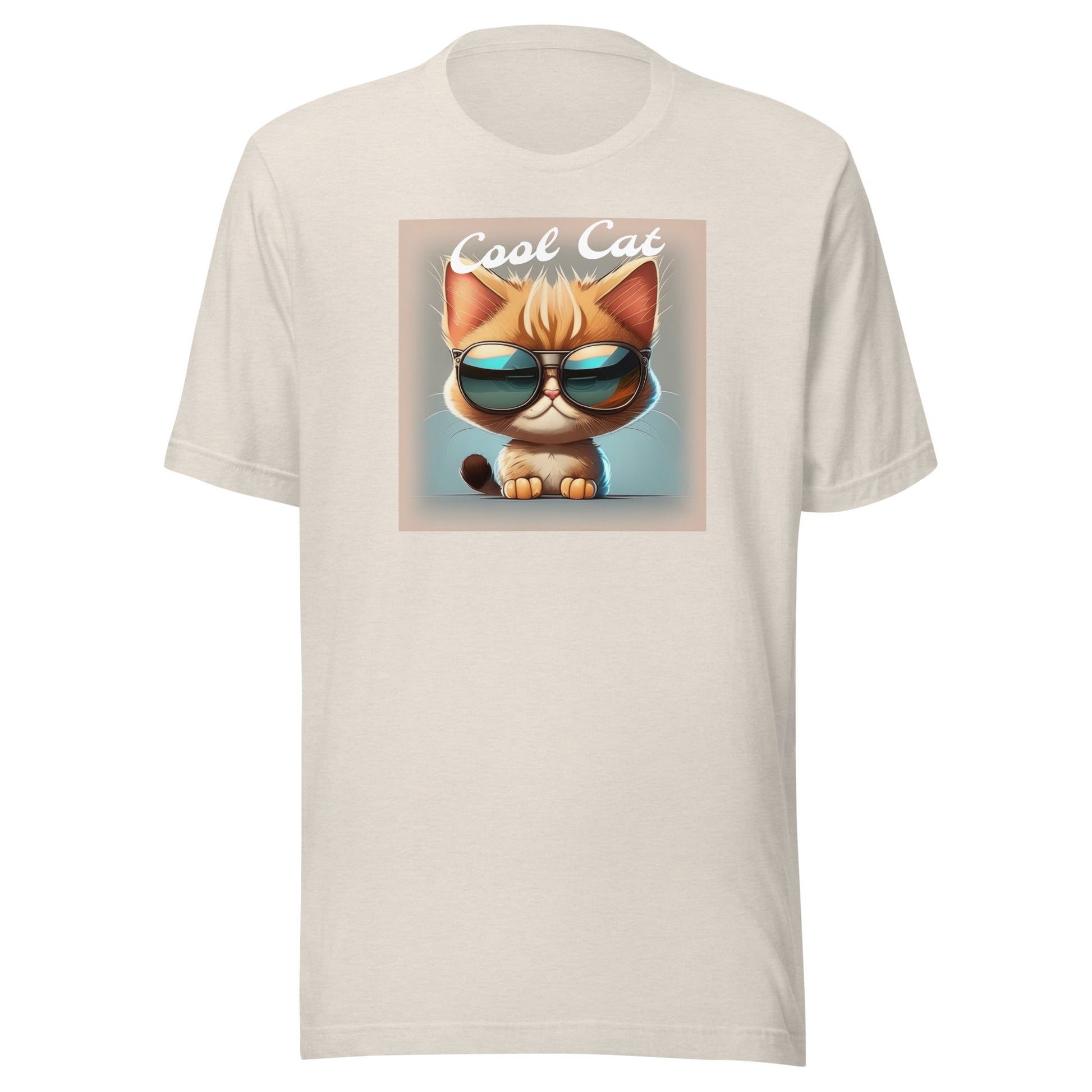 Cool Cat Men's Funny T-Shirt Heather Dust